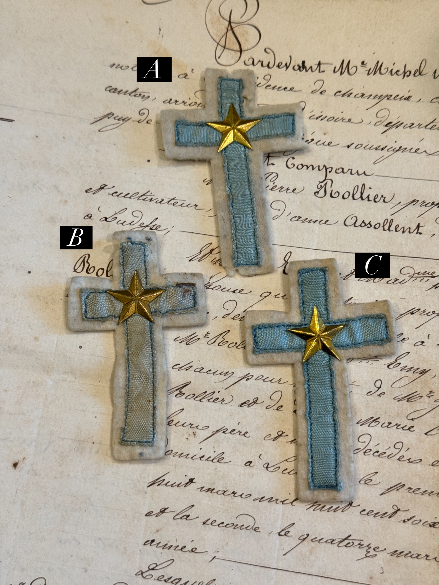 Antique French Agnes Dei Crosses