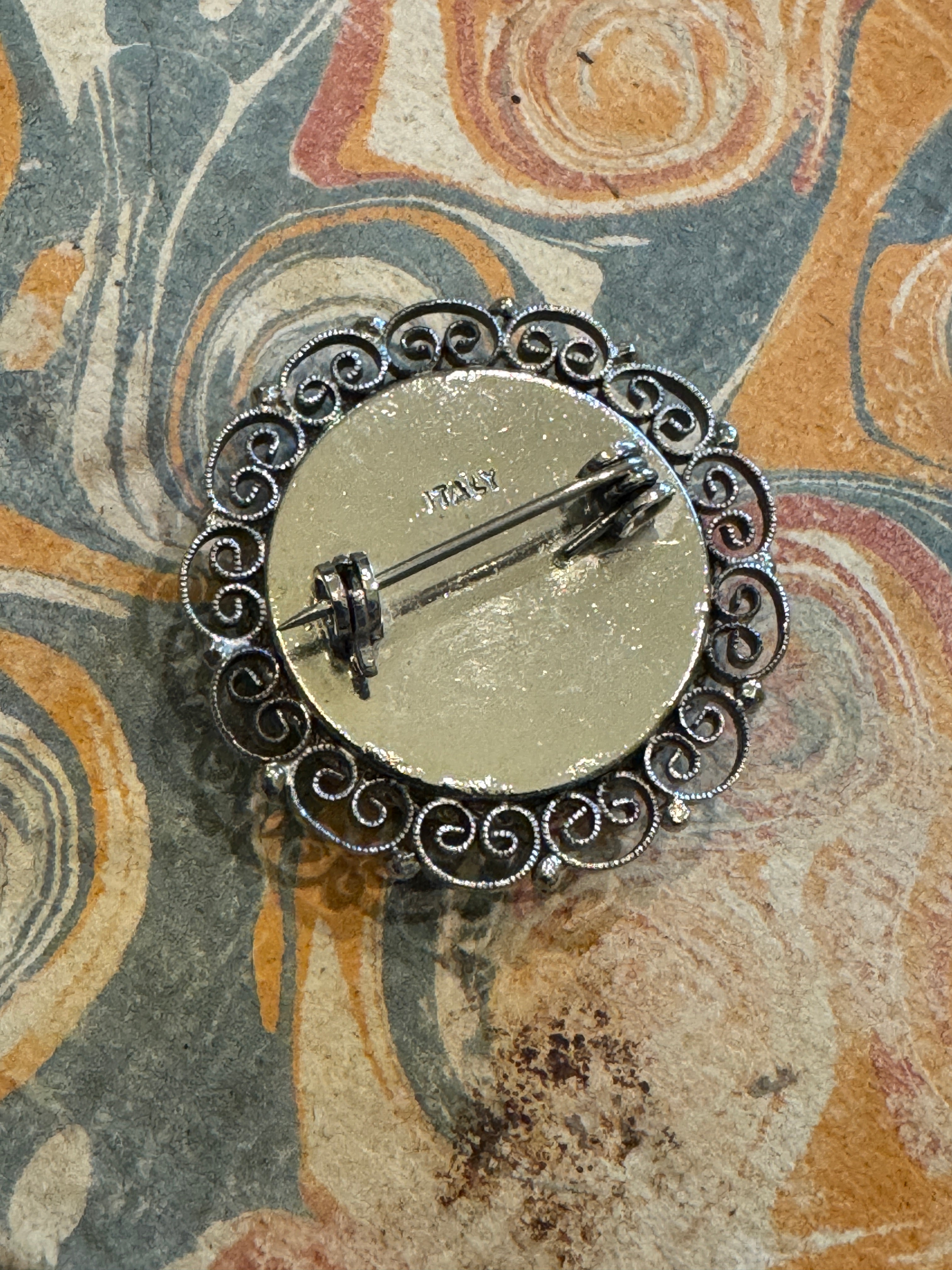 Vintage Millefiori Micro Mosaic Italian Brooch