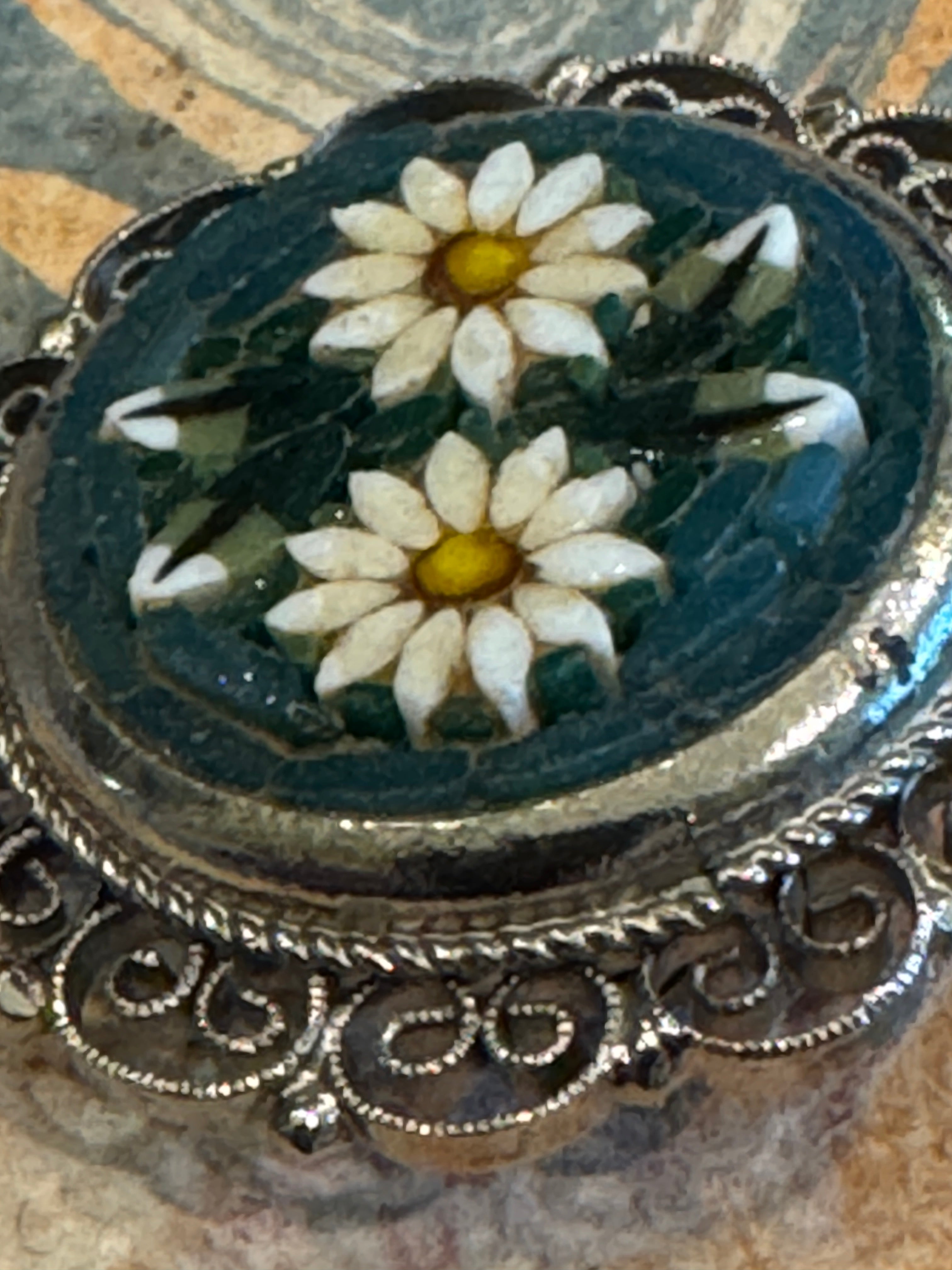 Vintage Millefiori Micro Mosaic Italian Brooch
