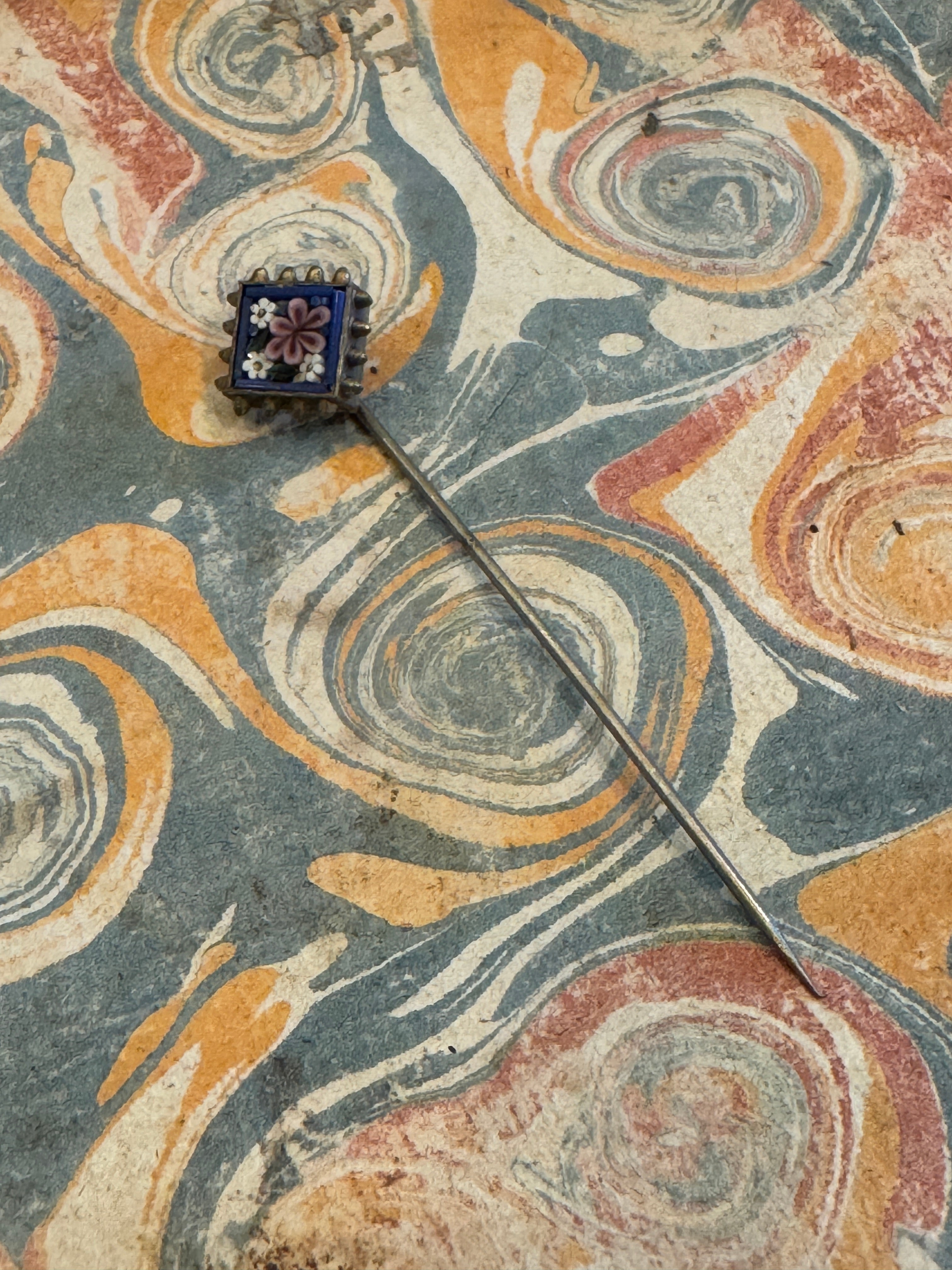 Antique Millefiori Micro Mosaic Italian stick pin