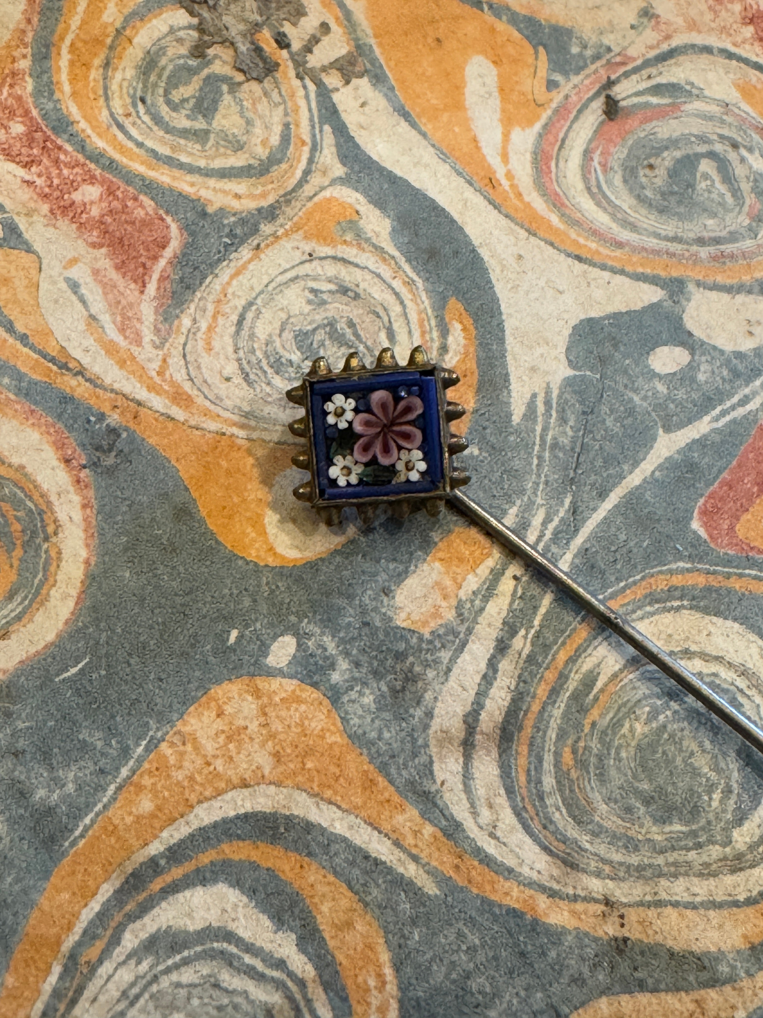 Antique Millefiori Micro Mosaic Italian stick pin