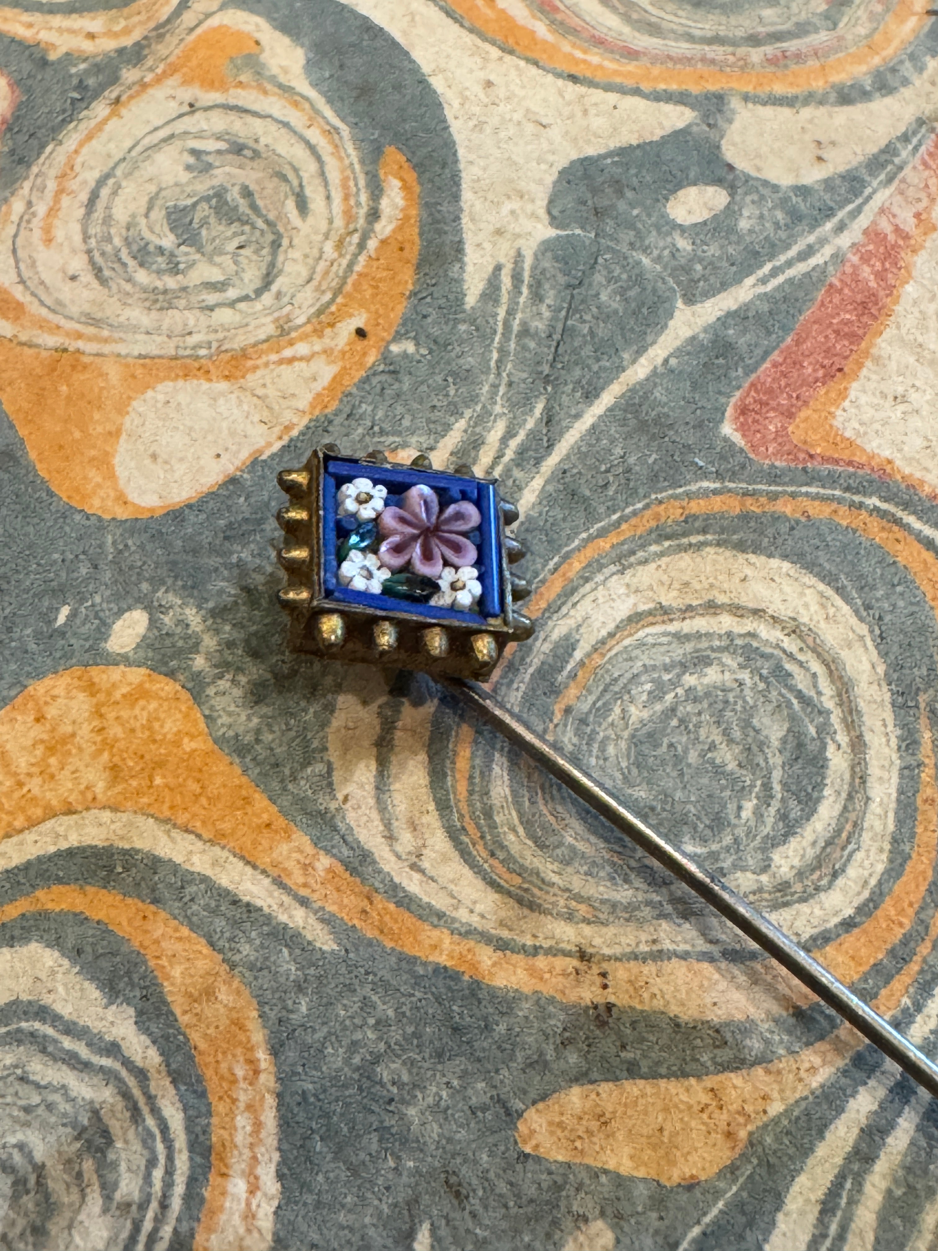 Antique Millefiori Micro Mosaic Italian stick pin
