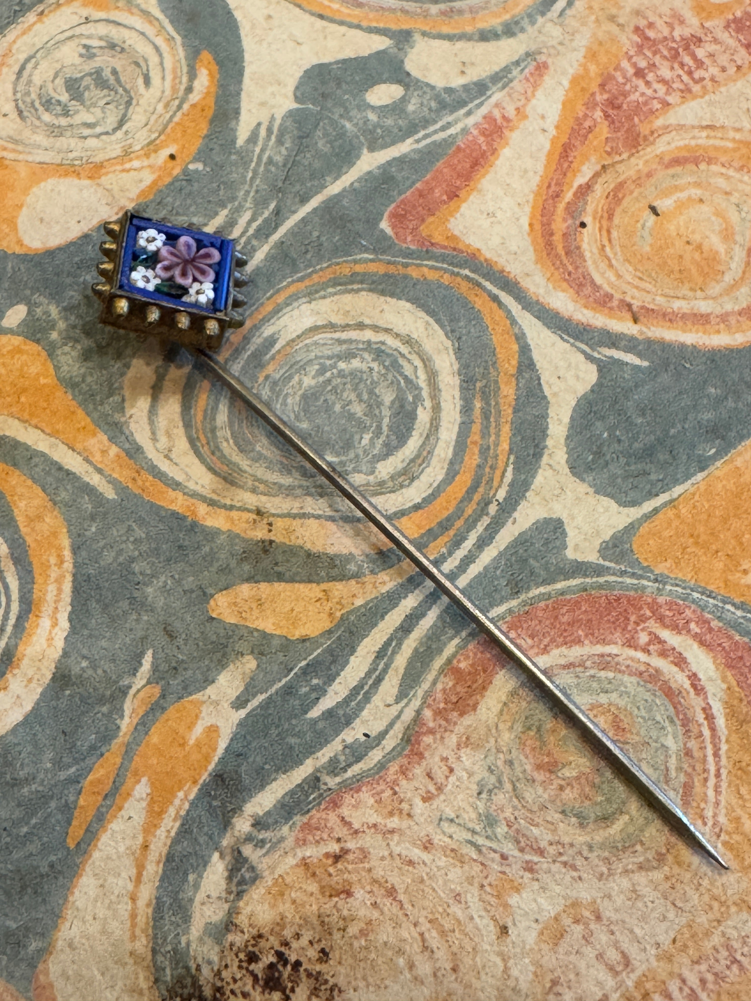 Antique Millefiori Micro Mosaic Italian stick pin