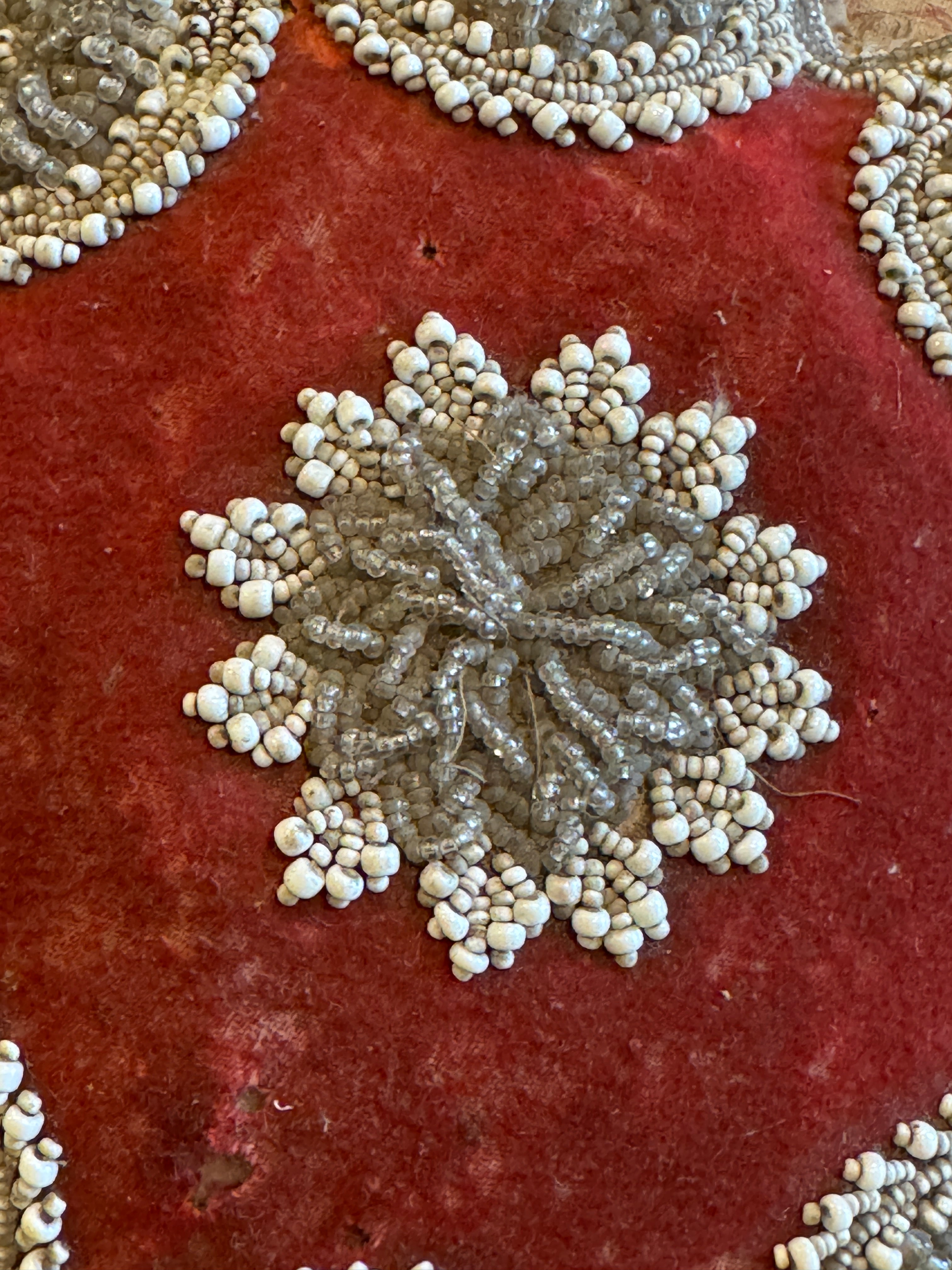 Antique 1800s French Beaded Pin Cushion