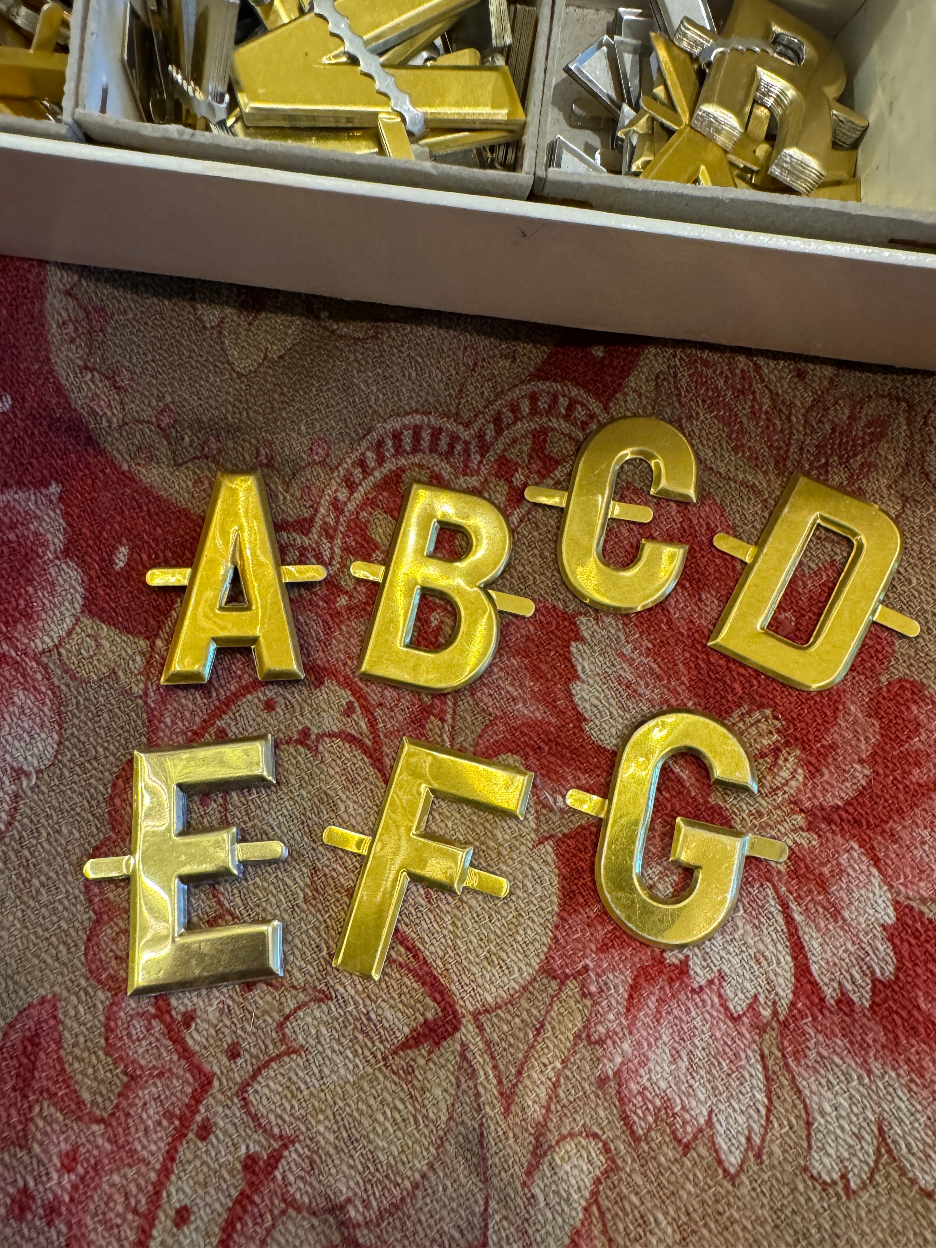 Antique French 1.5" Metal Florist letters - Findings from France