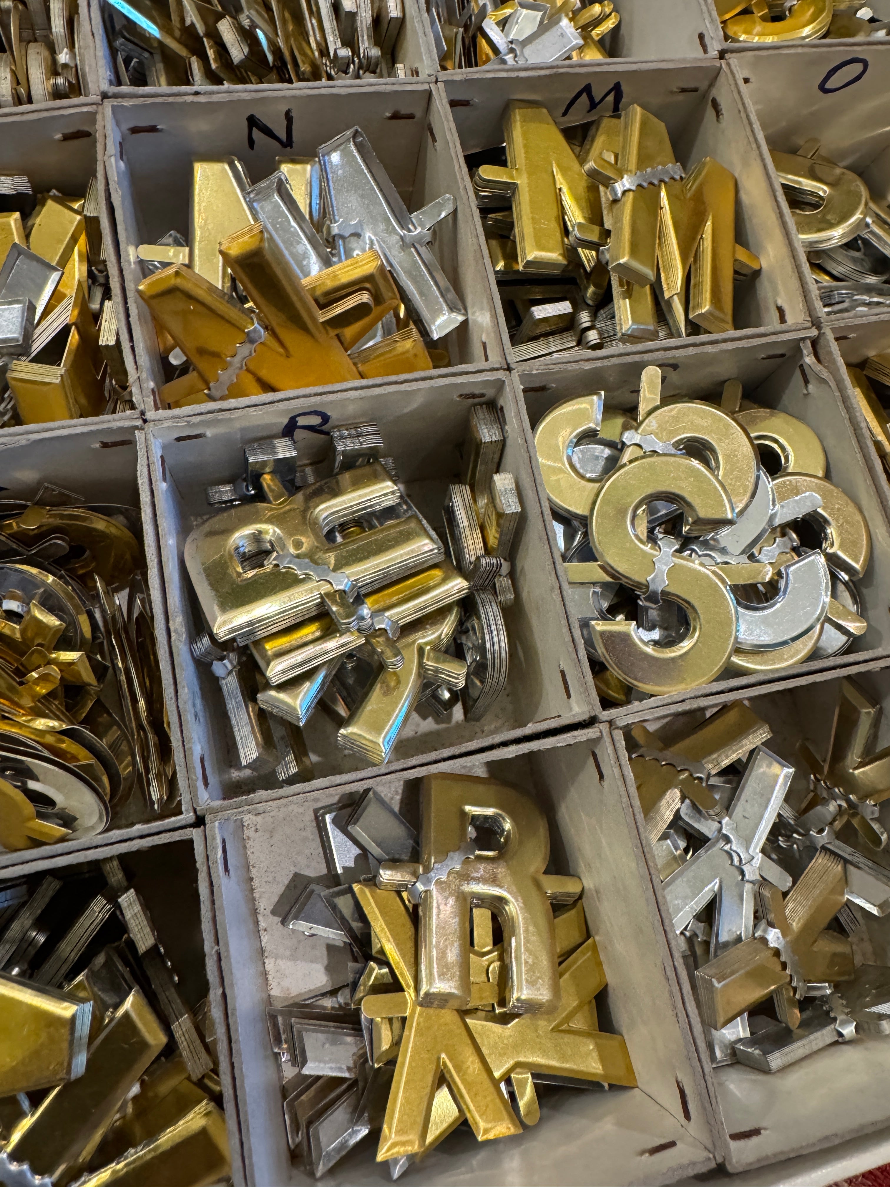 Antique French 1.5" Metal Florist letters - Findings from France