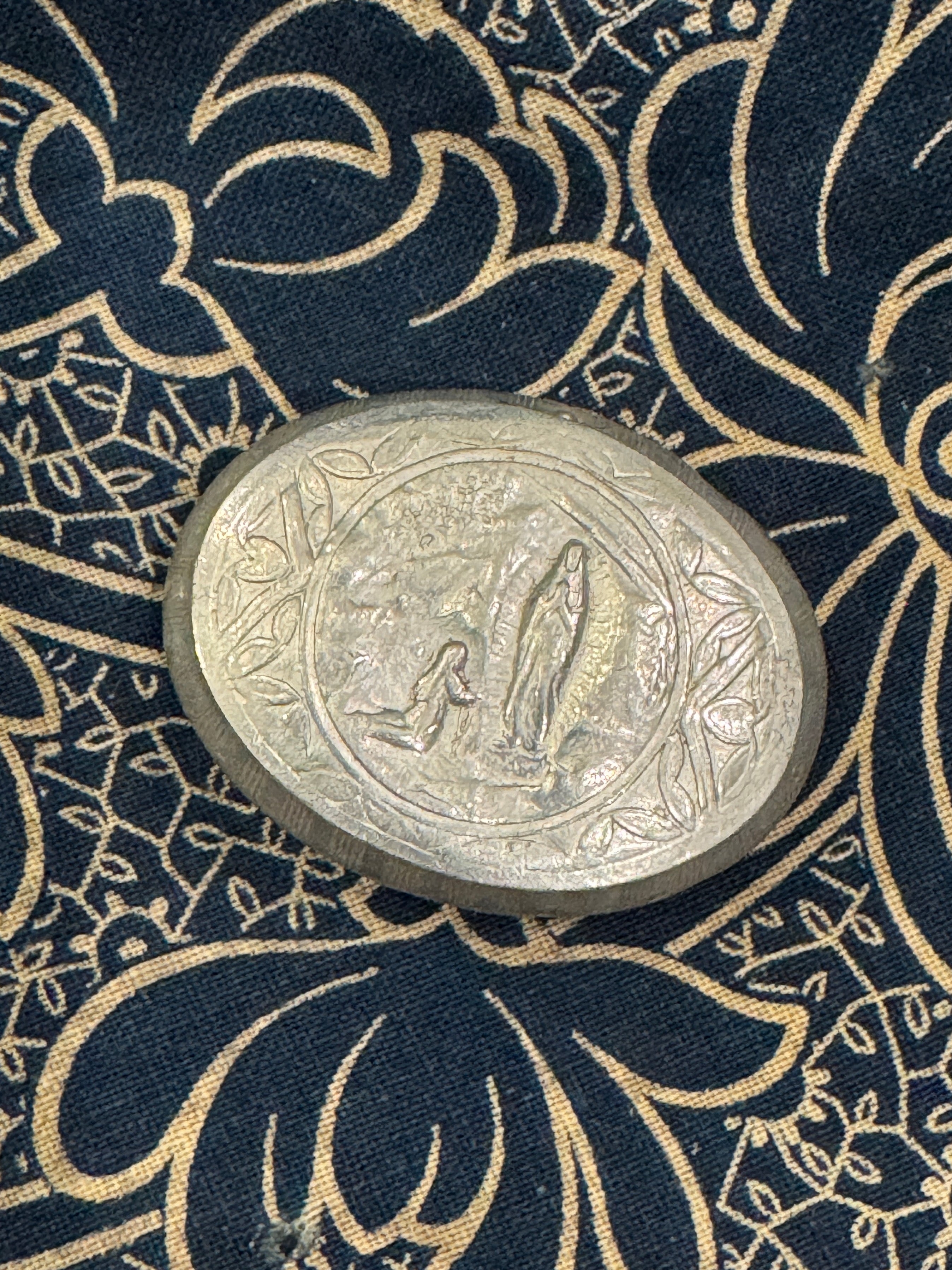 Antique French Rosary Case - The Virgin Mary and Bernadette