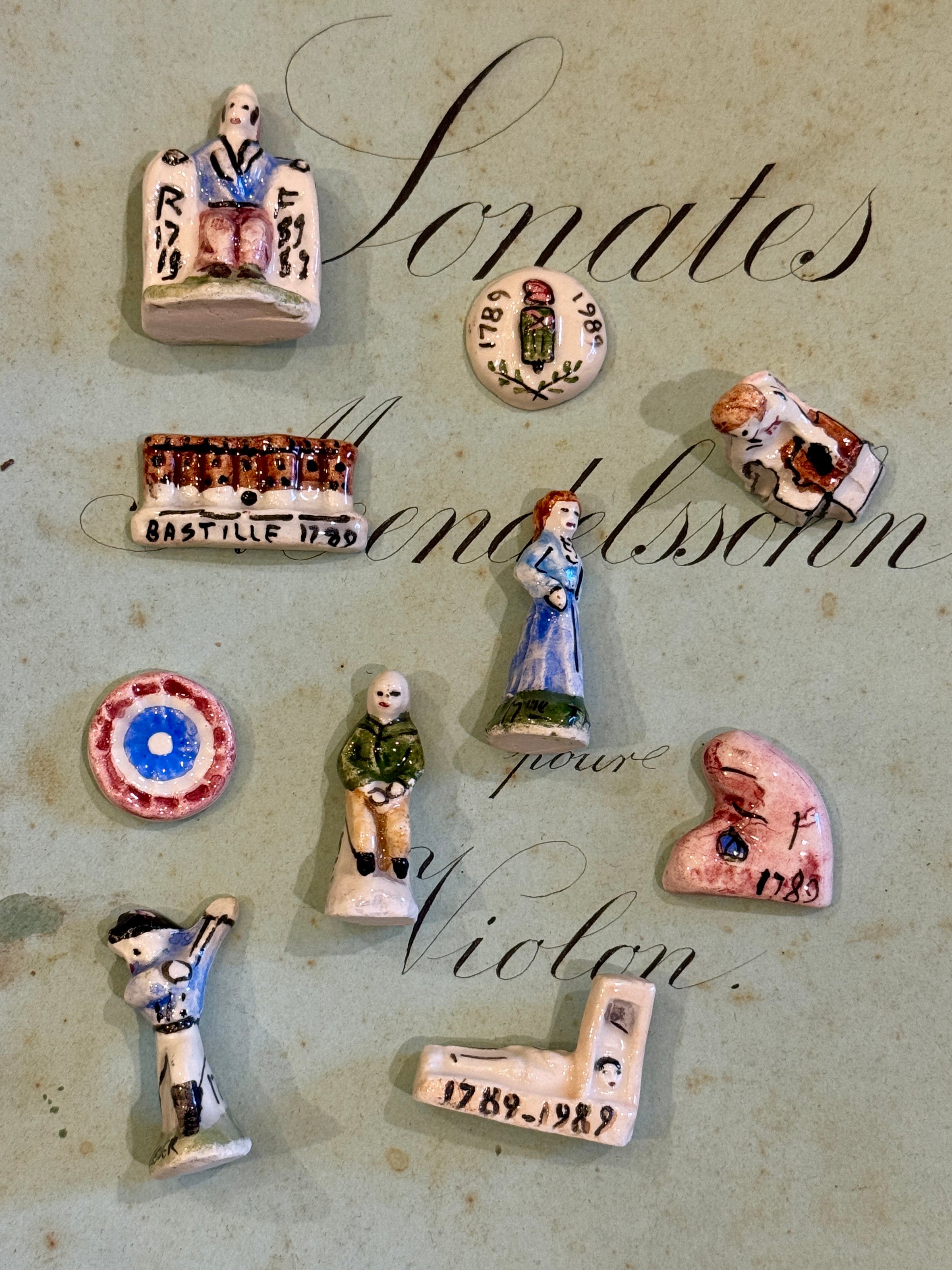 Set/10 Commemorative Ceramic French Revolution Feve's