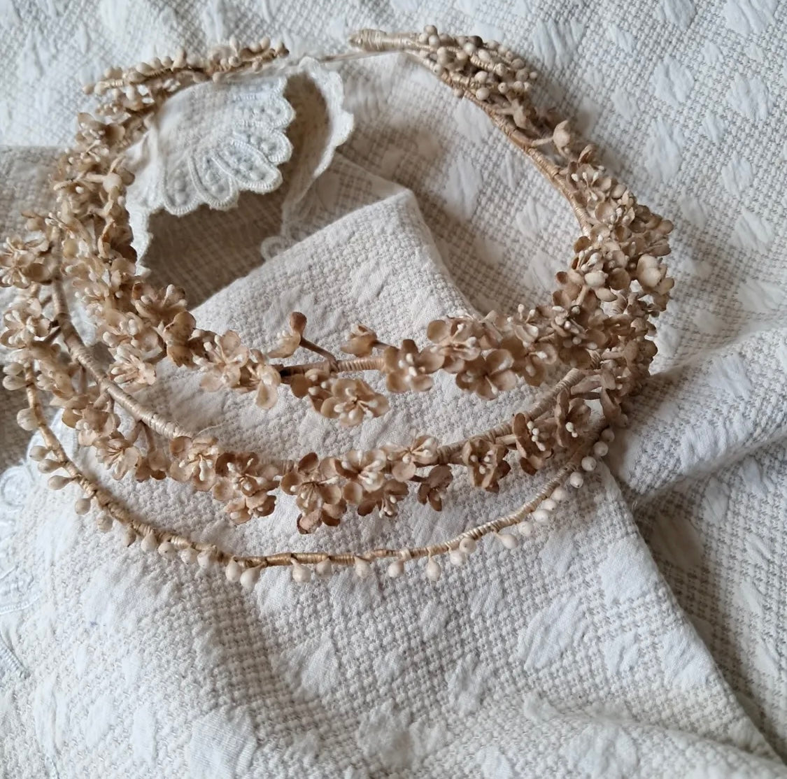 Antique 1800s French Wedding Crown or Hairpiece