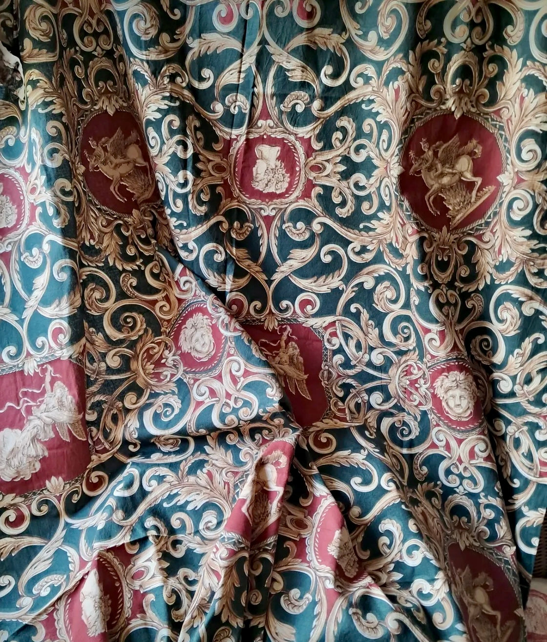 Antique 1800s French Printed Cotton Panel  *