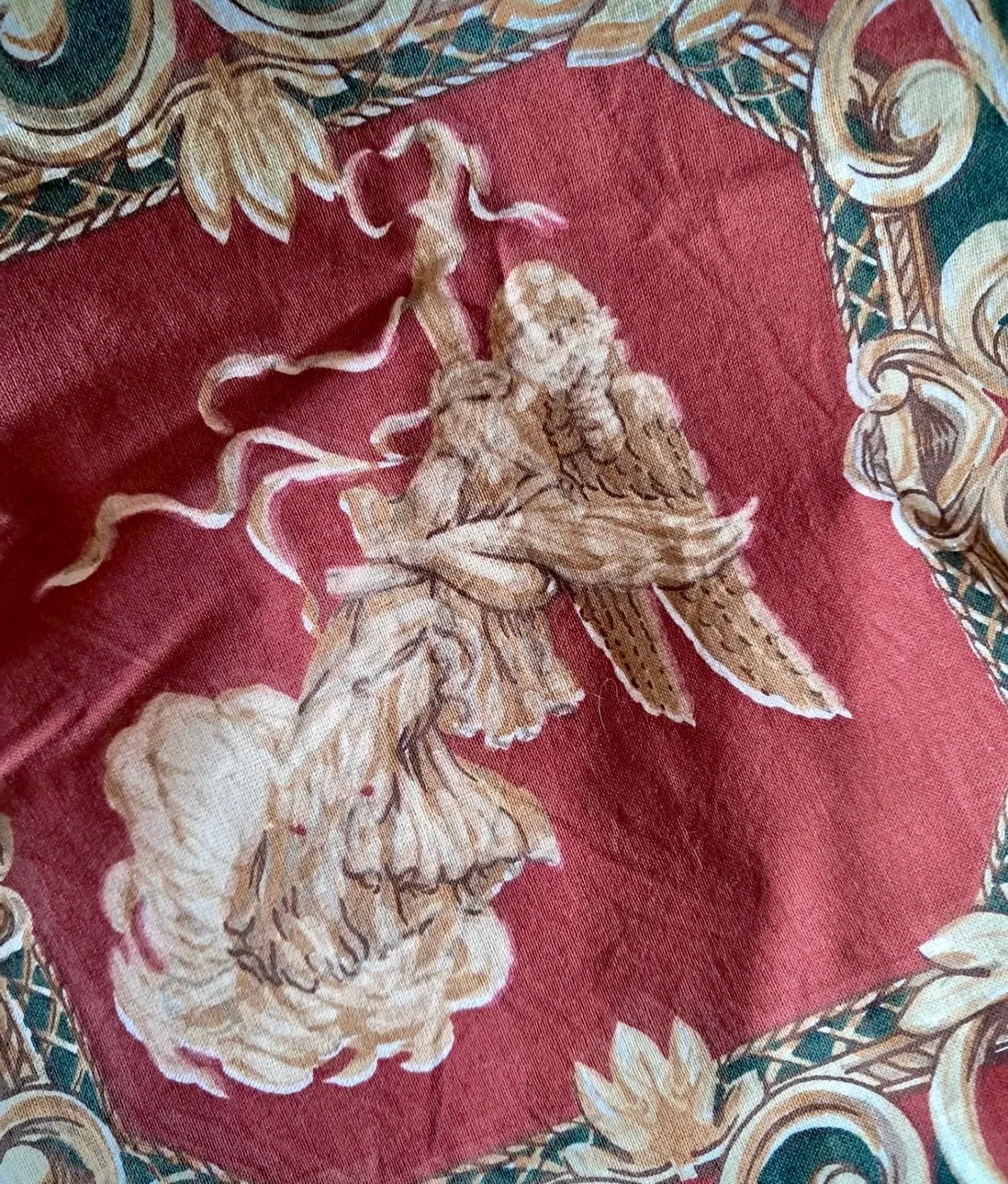 Antique 1800s French Printed Cotton Panel  *