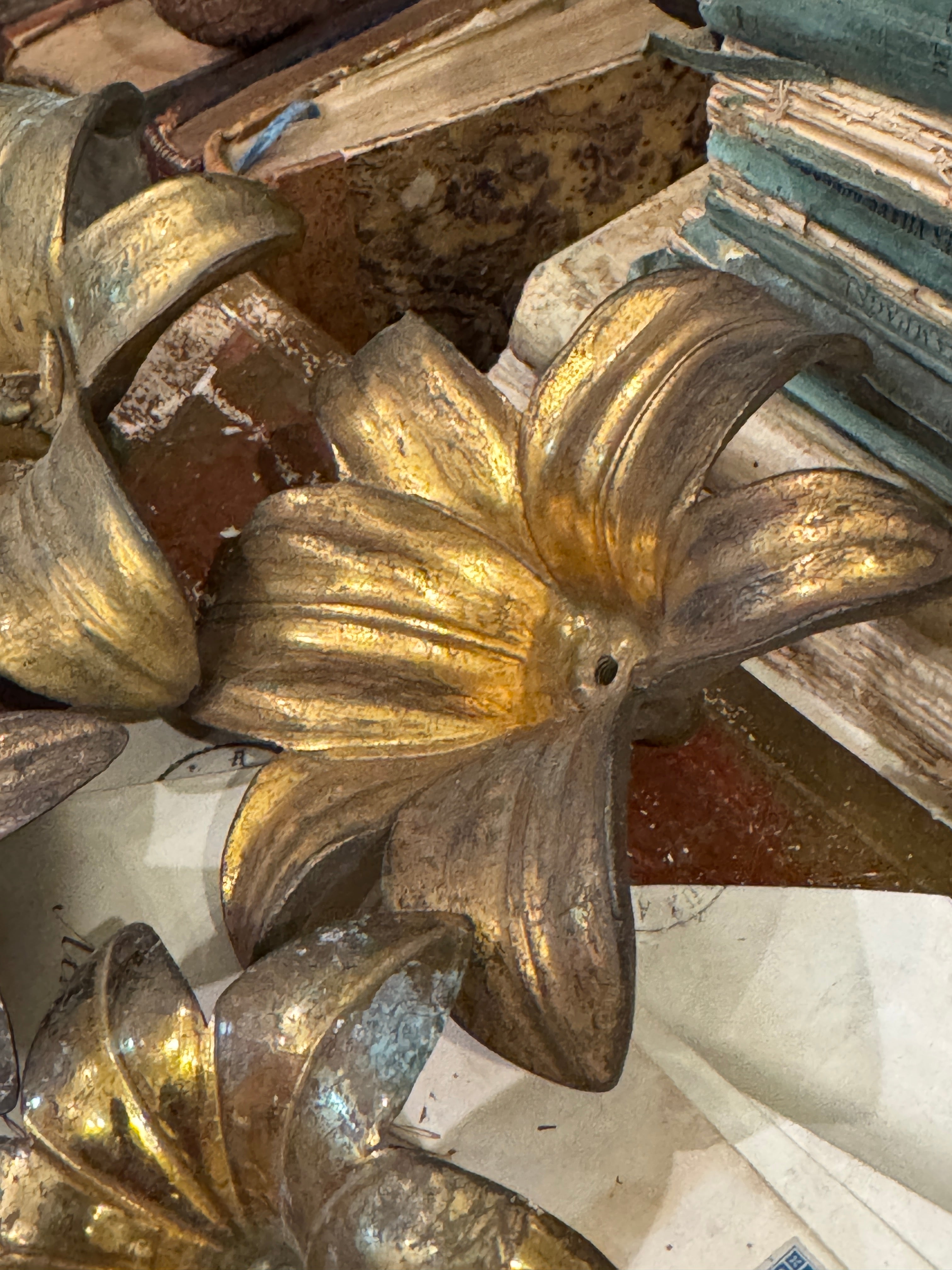 Antique 1800s French Ormolu Flowers - Set/4