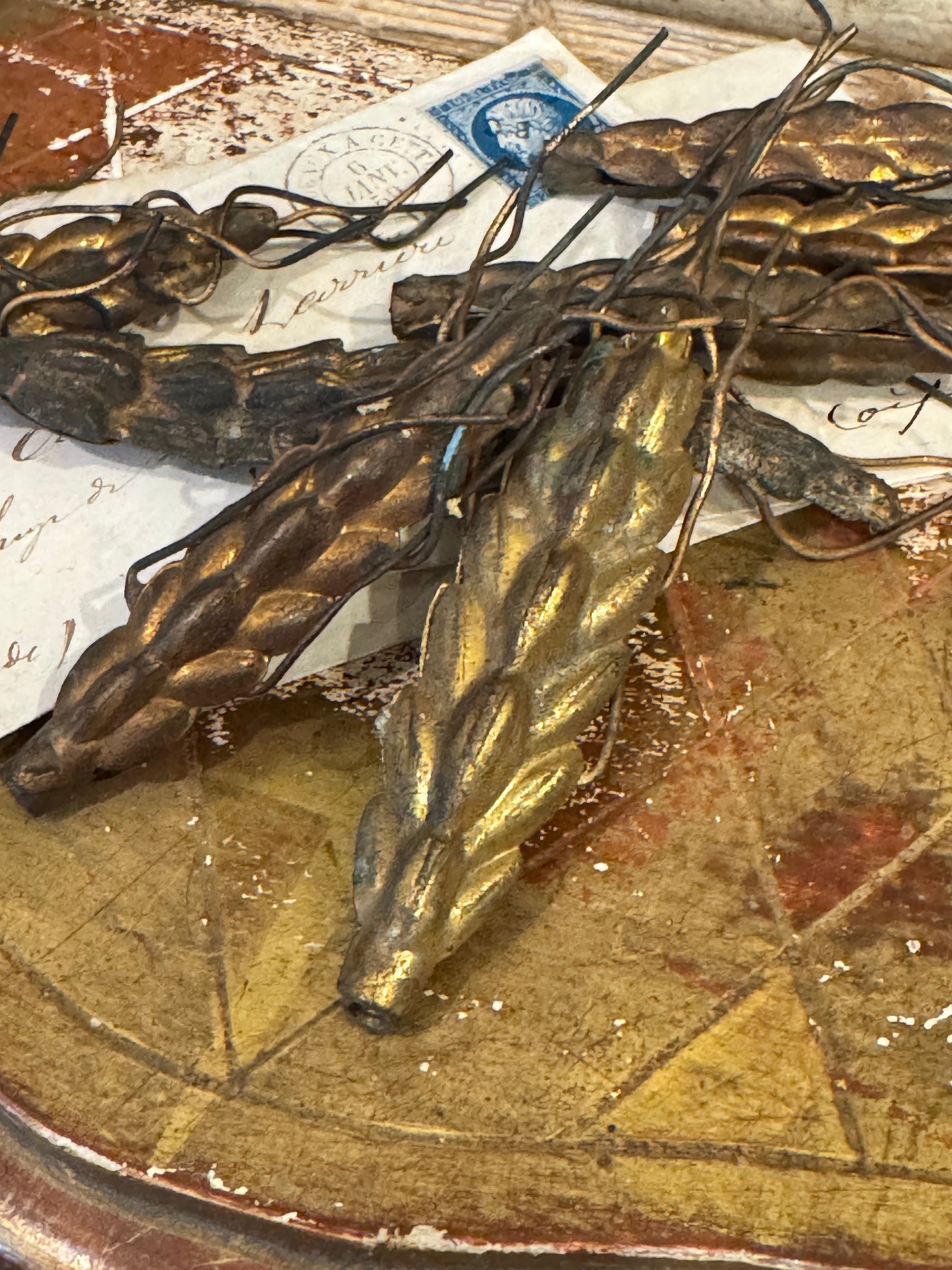 Antique 1800s French Ormolu Corn - Set/7