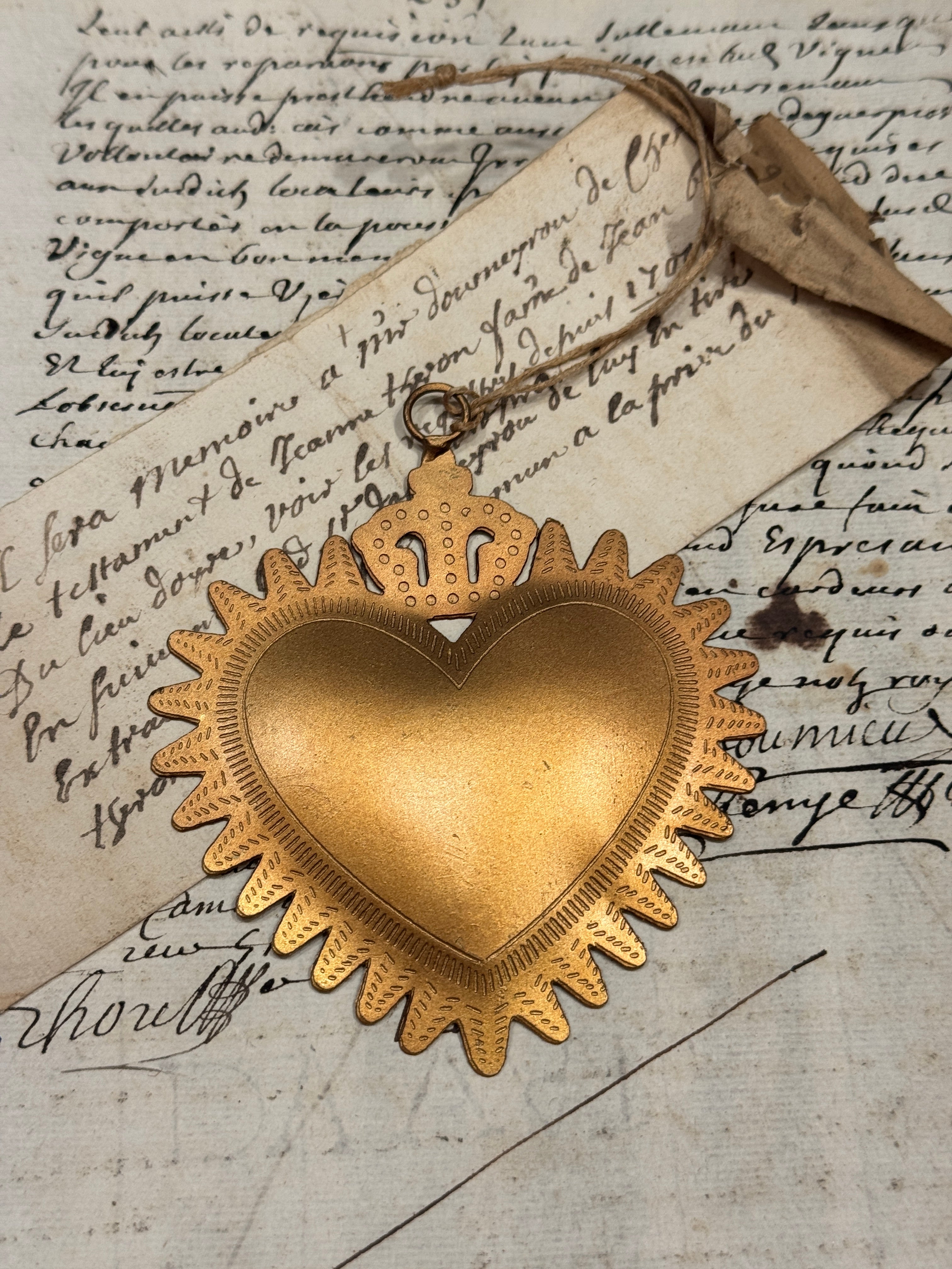 Sacred Heart Crowned Ex-Voto Ornament