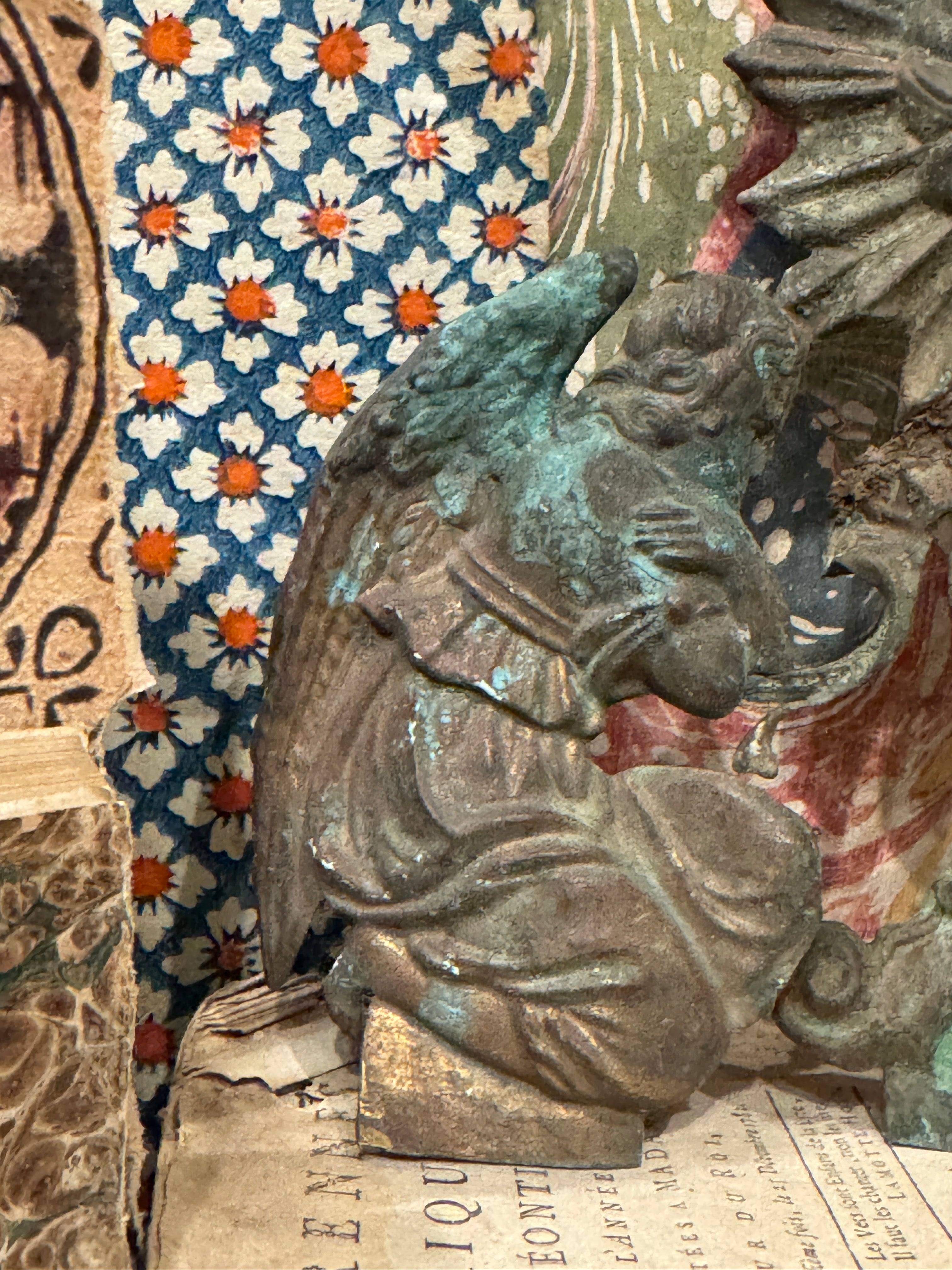 Antique French Repousse Tole Angels