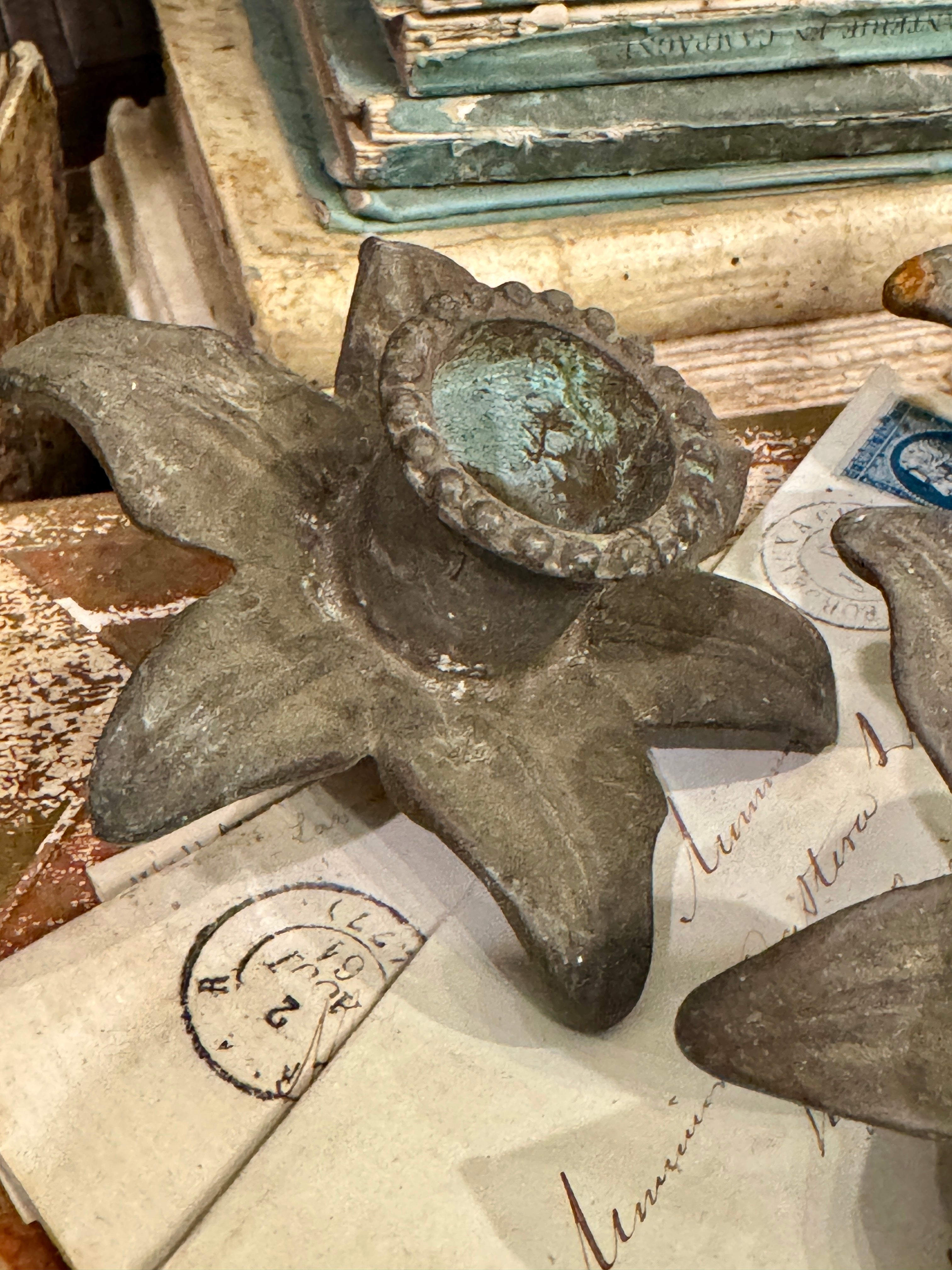 Antique 1800s French Ormolu Daffodil Flower Candle Holders - Set/3