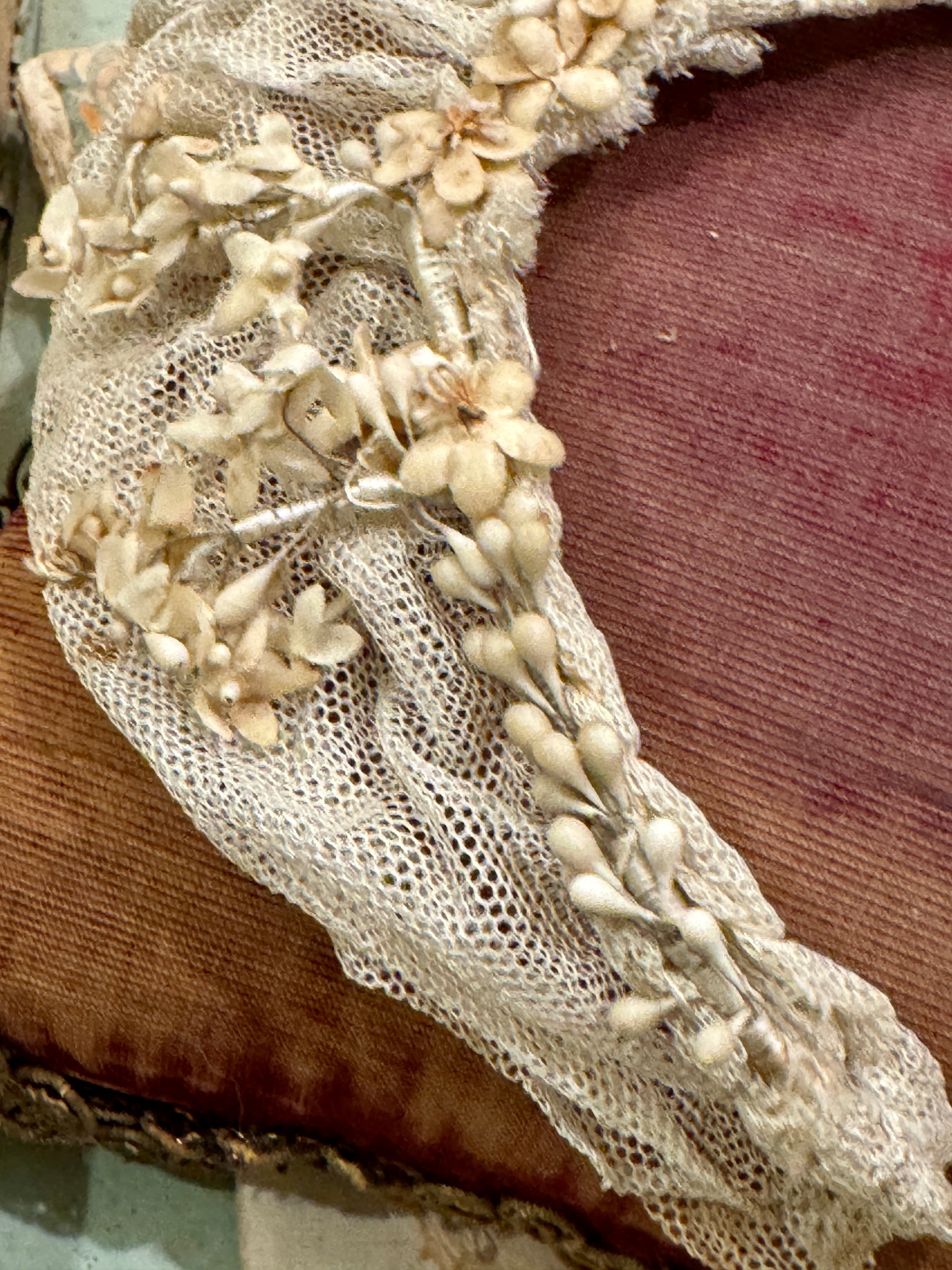 Antique Early 1800s French Tulle Wedding Crown or Hairpiece