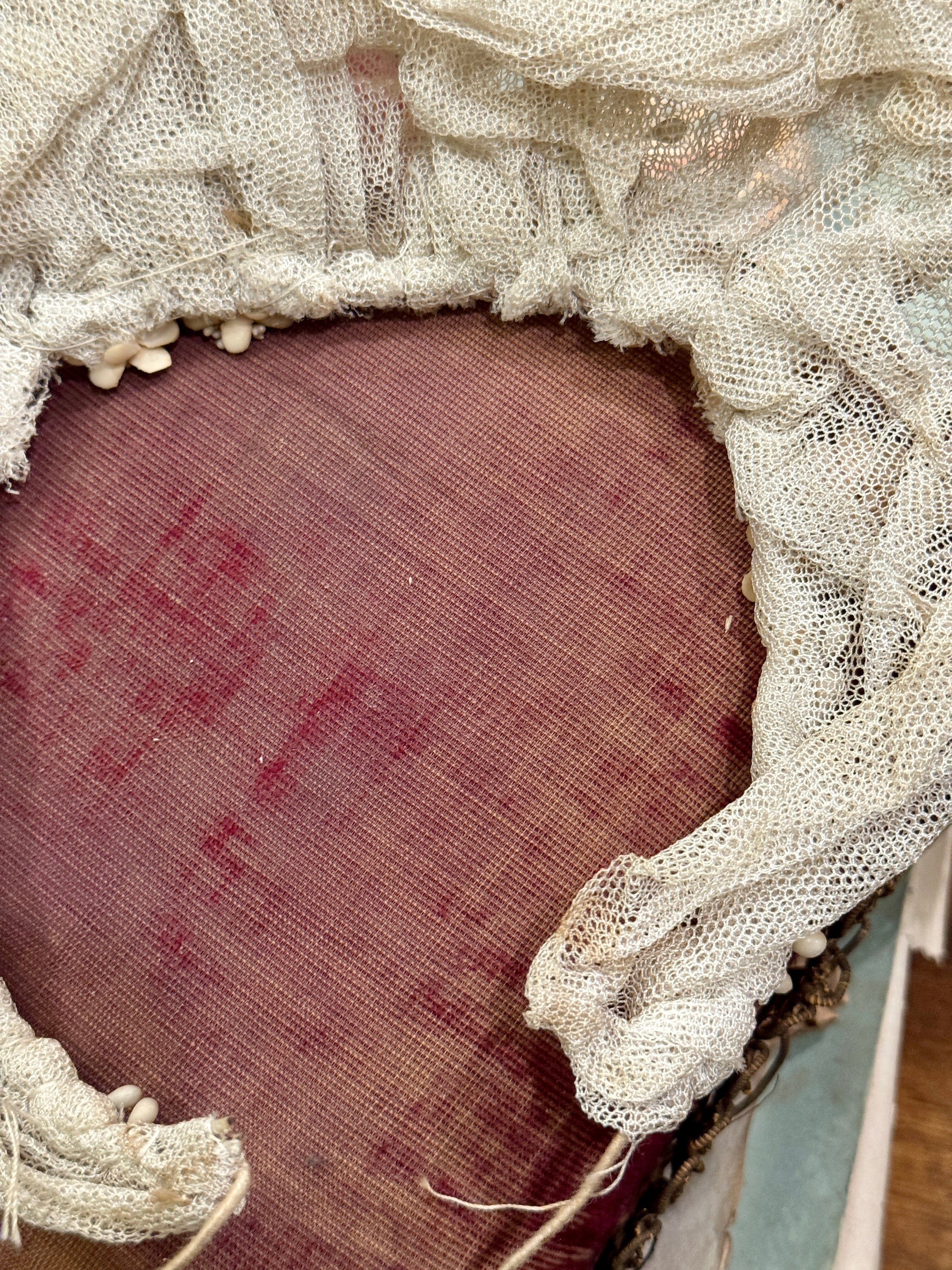 Antique Early 1800s French Tulle Wedding Crown or Hairpiece