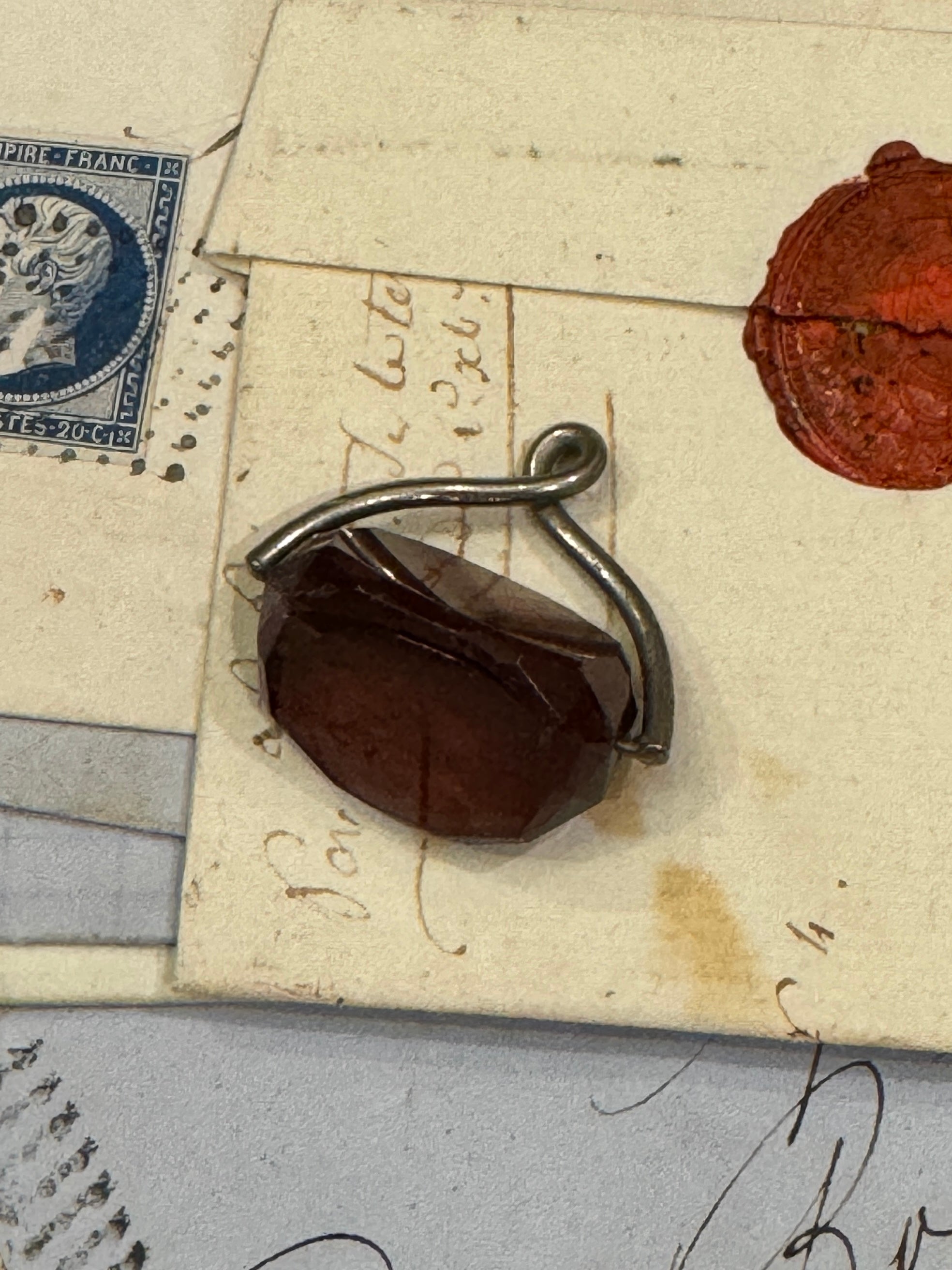 Antique Edwardian White Metal Spinning Fob Seal Pendant