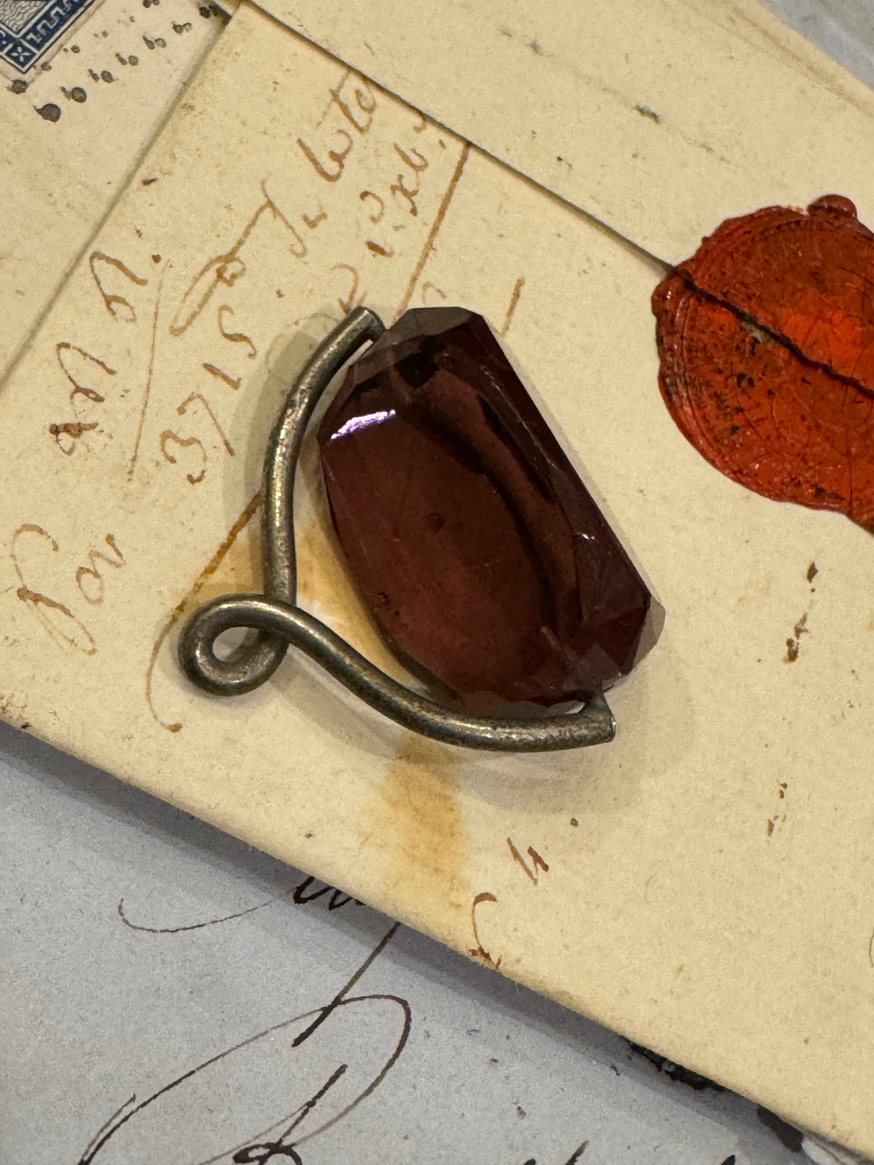 Antique Edwardian White Metal Spinning Fob Seal Pendant