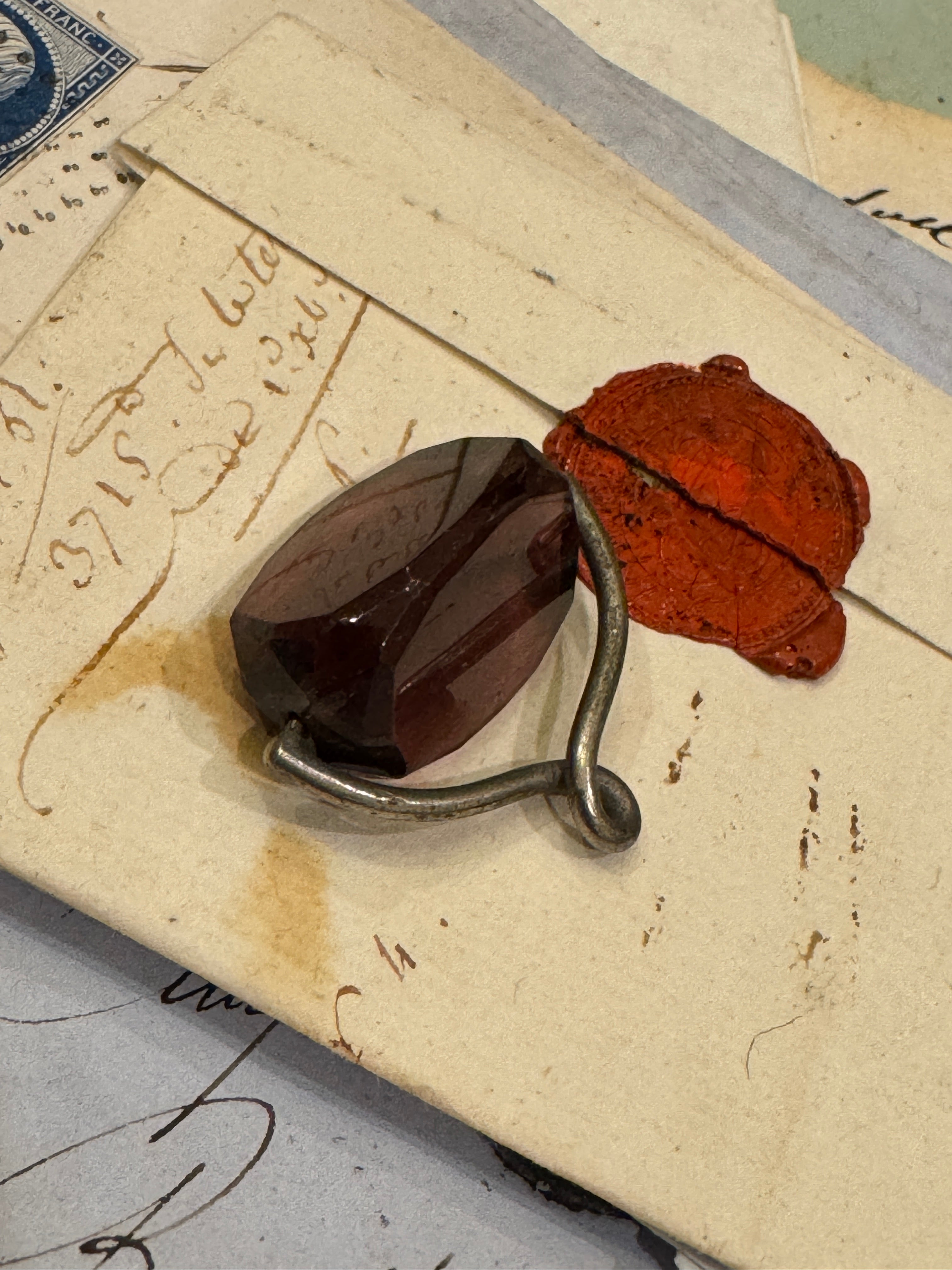 Antique Edwardian White Metal Spinning Fob Seal Pendant