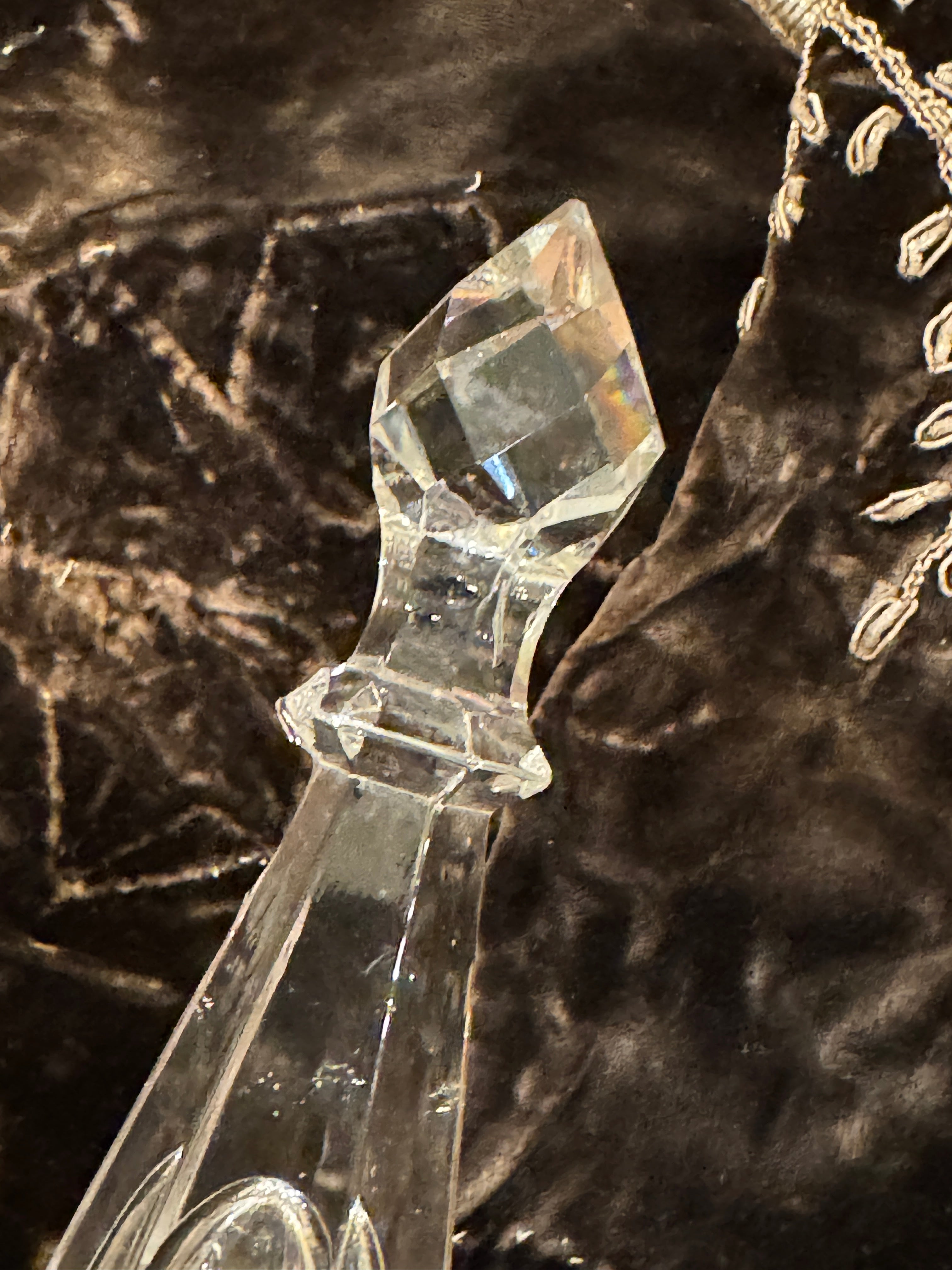 19th-CenturyFrench Crystal Poignard Finial