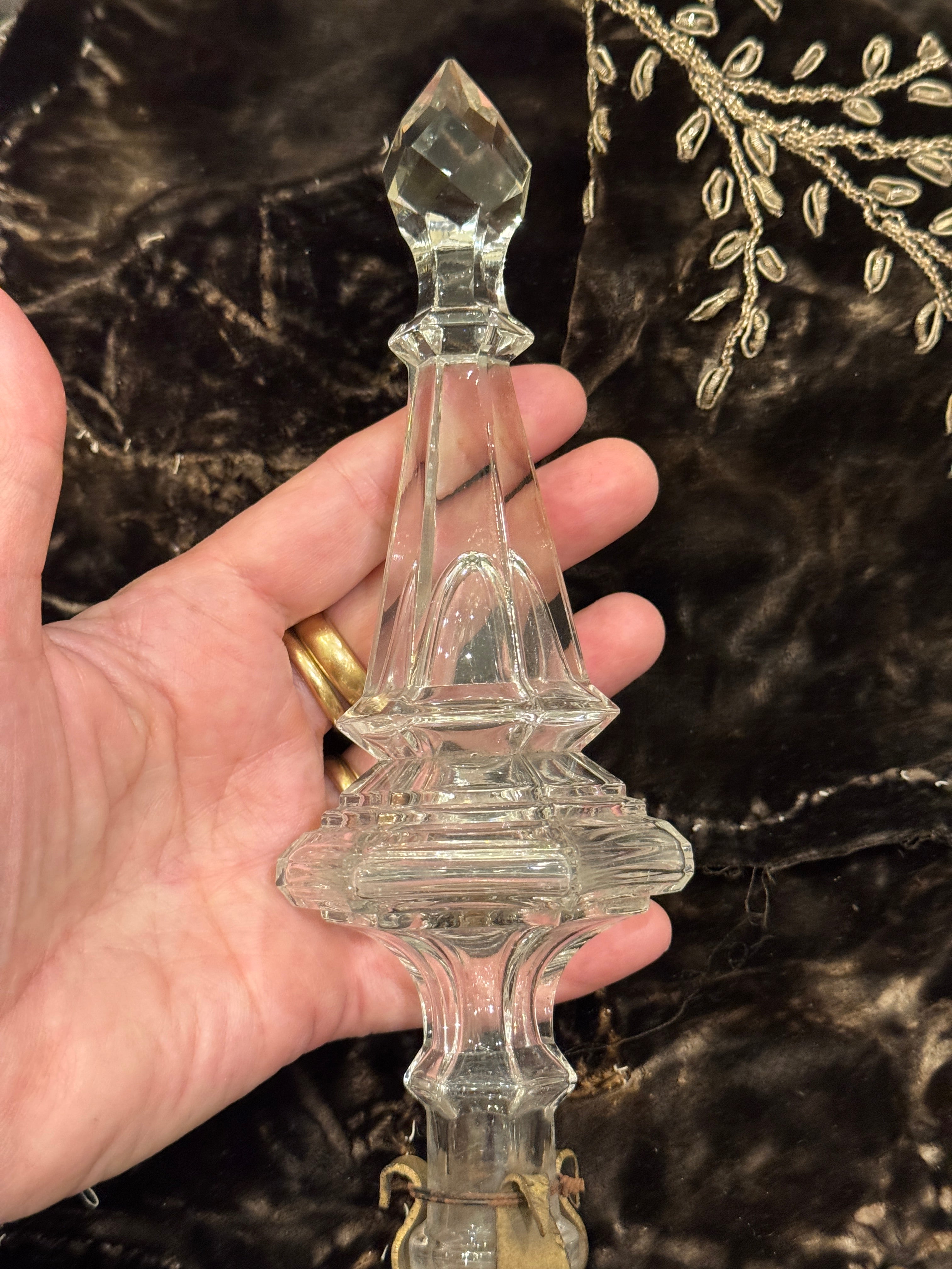 19th-CenturyFrench Crystal Poignard Finial