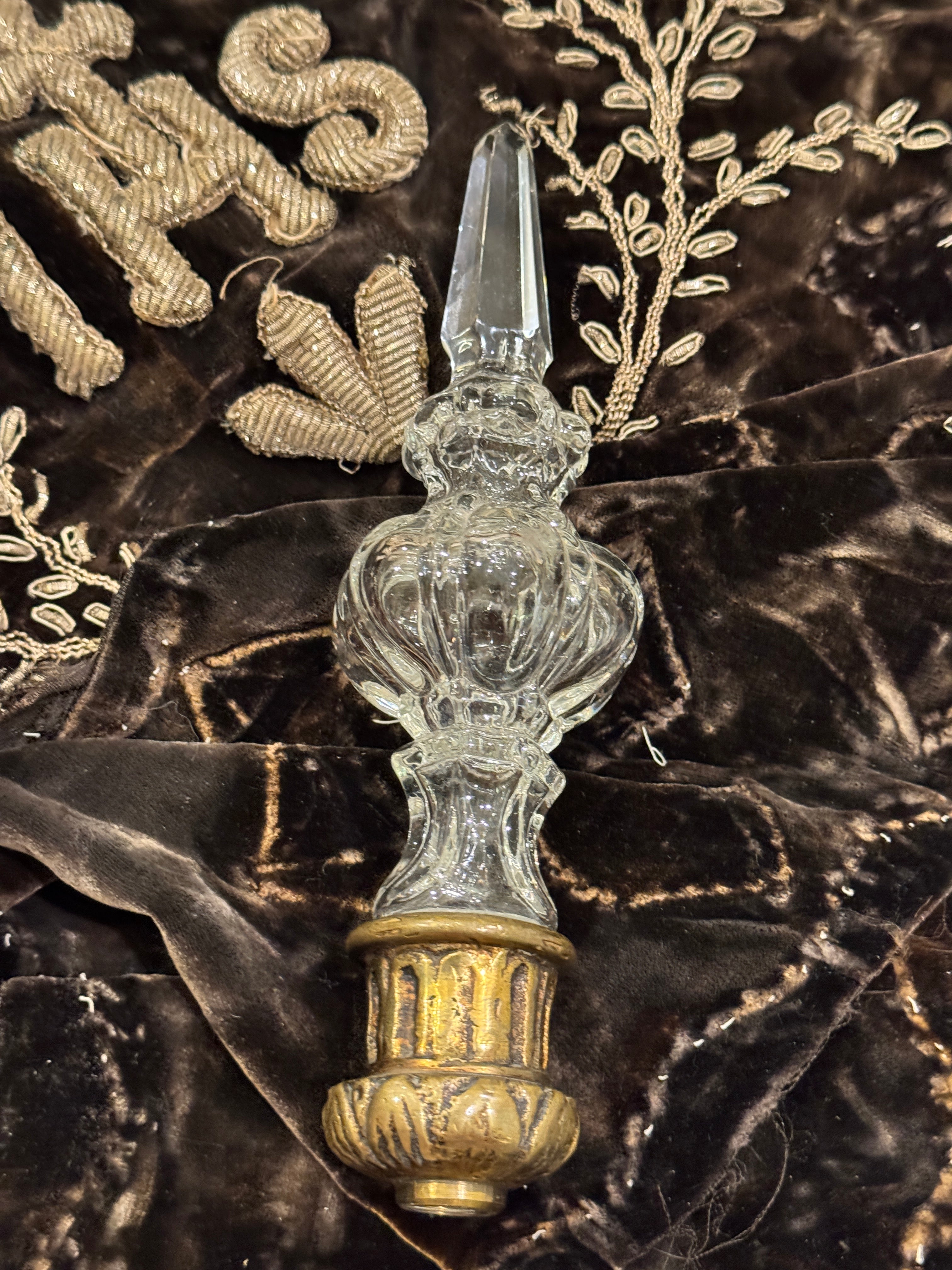 19th-CenturyFrench Crystal Poignard Finial