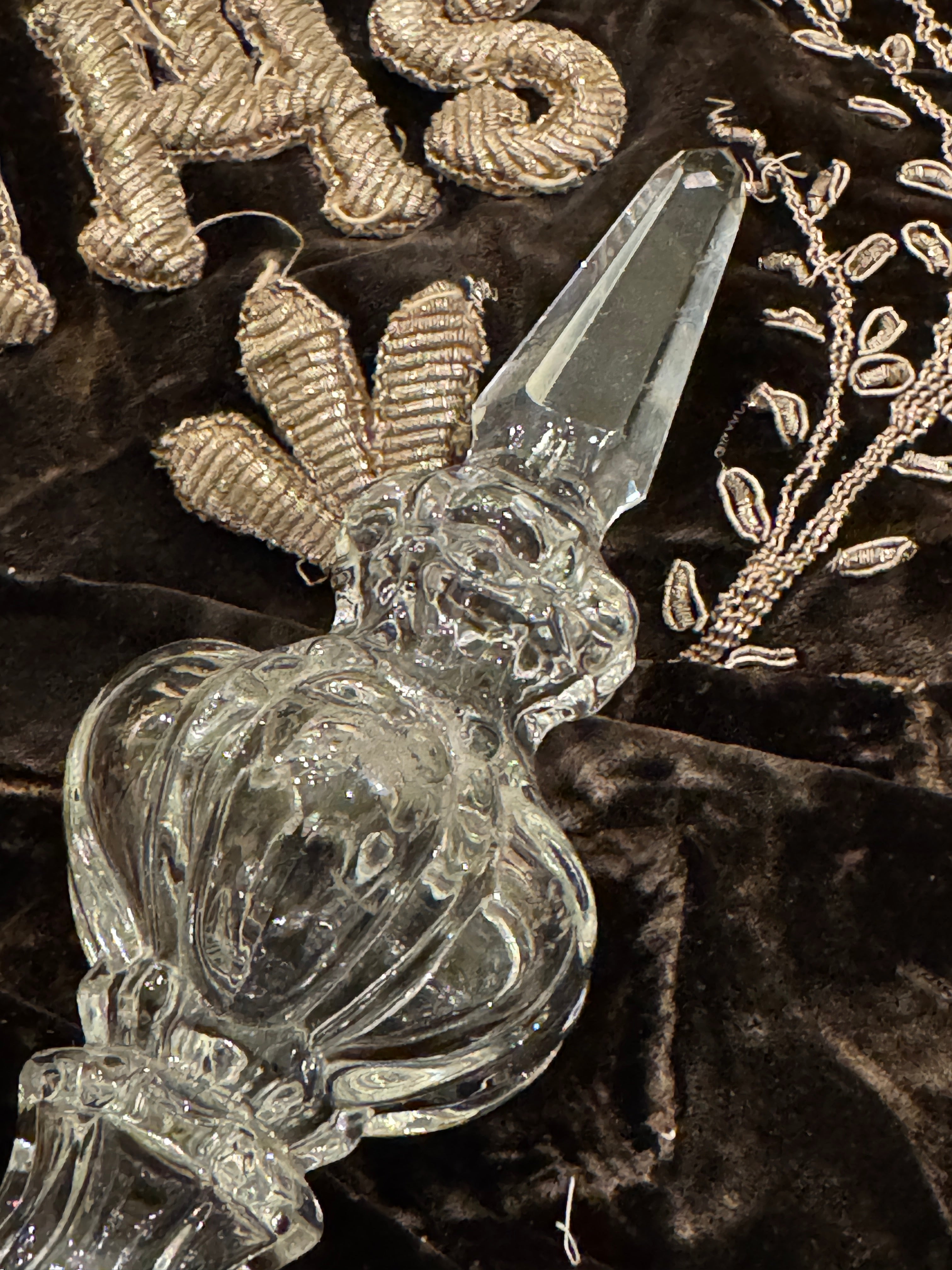 19th-CenturyFrench Crystal Poignard Finial