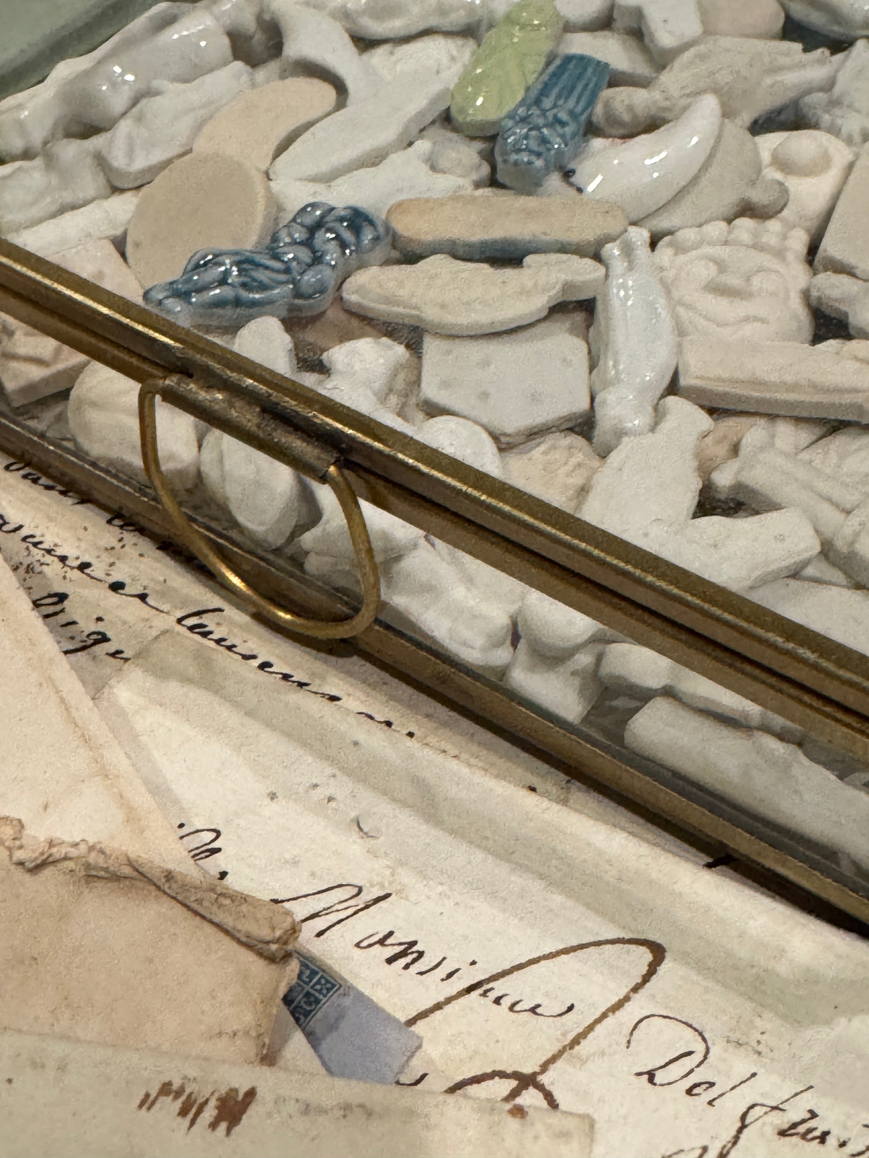 Small Brass Square Box with Glass Lid