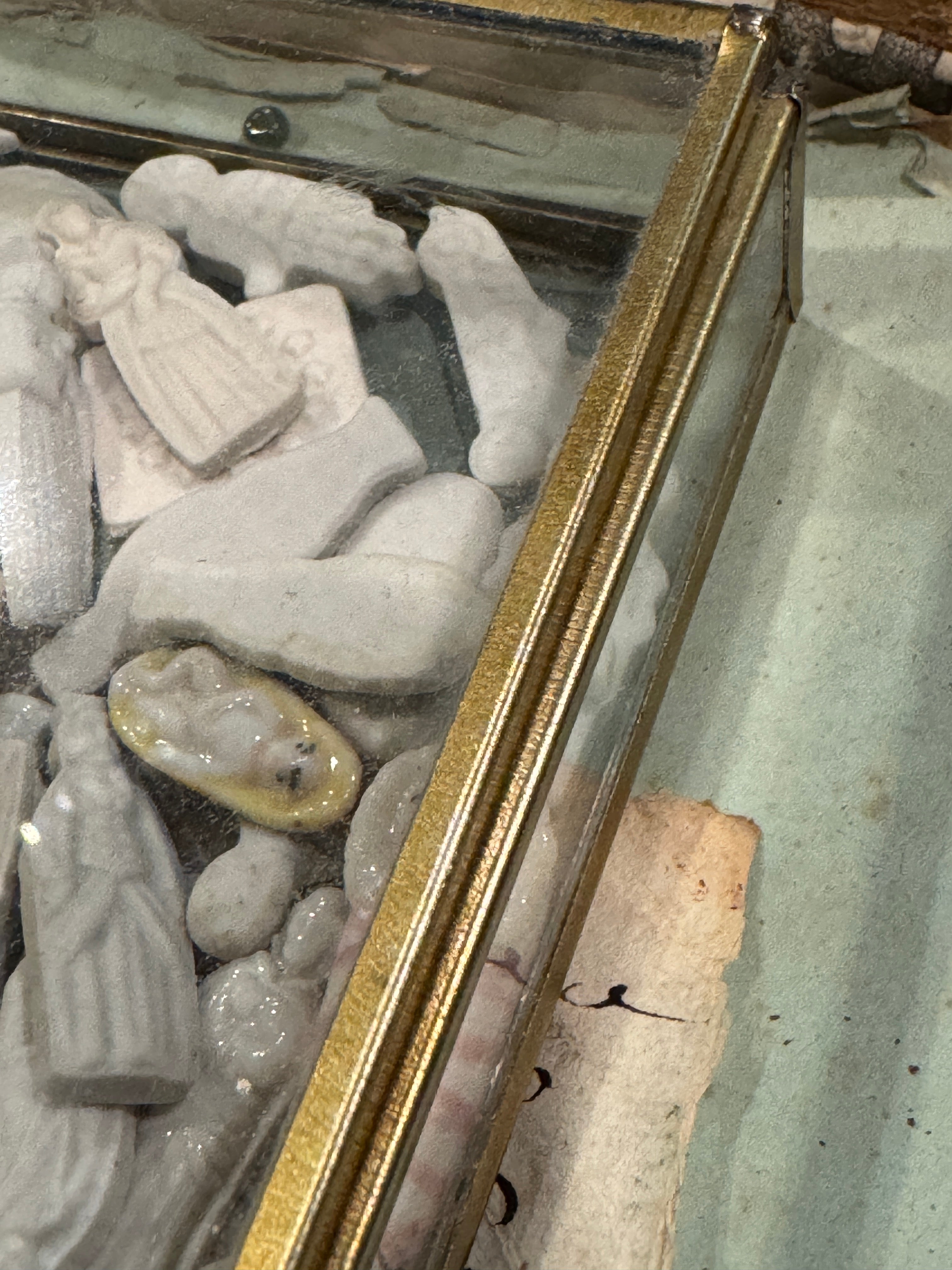 Small Brass Square Box with Glass Lid