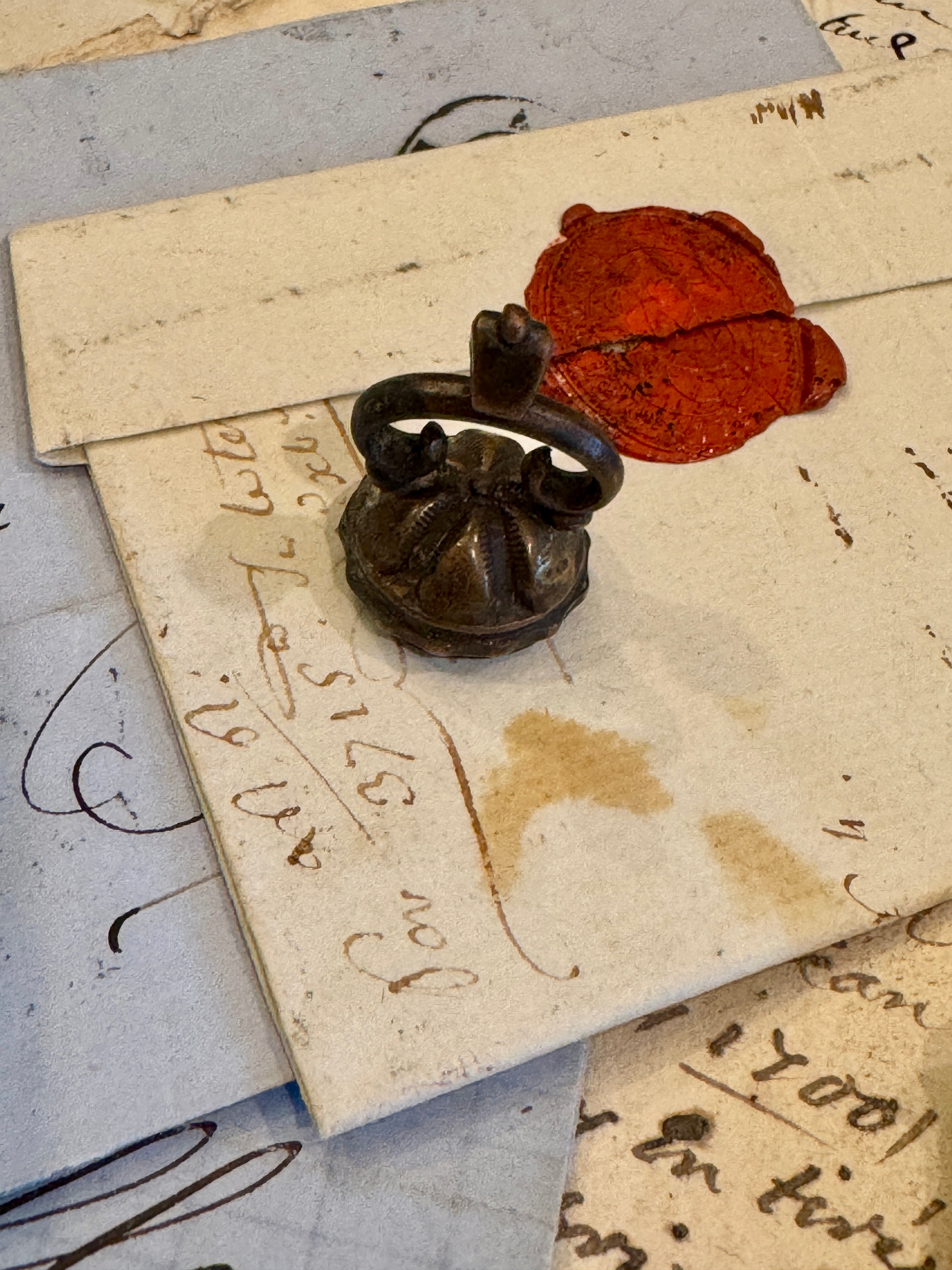 Antique Georgian Carved Intaglio Gentlemen with Walking Sticks
