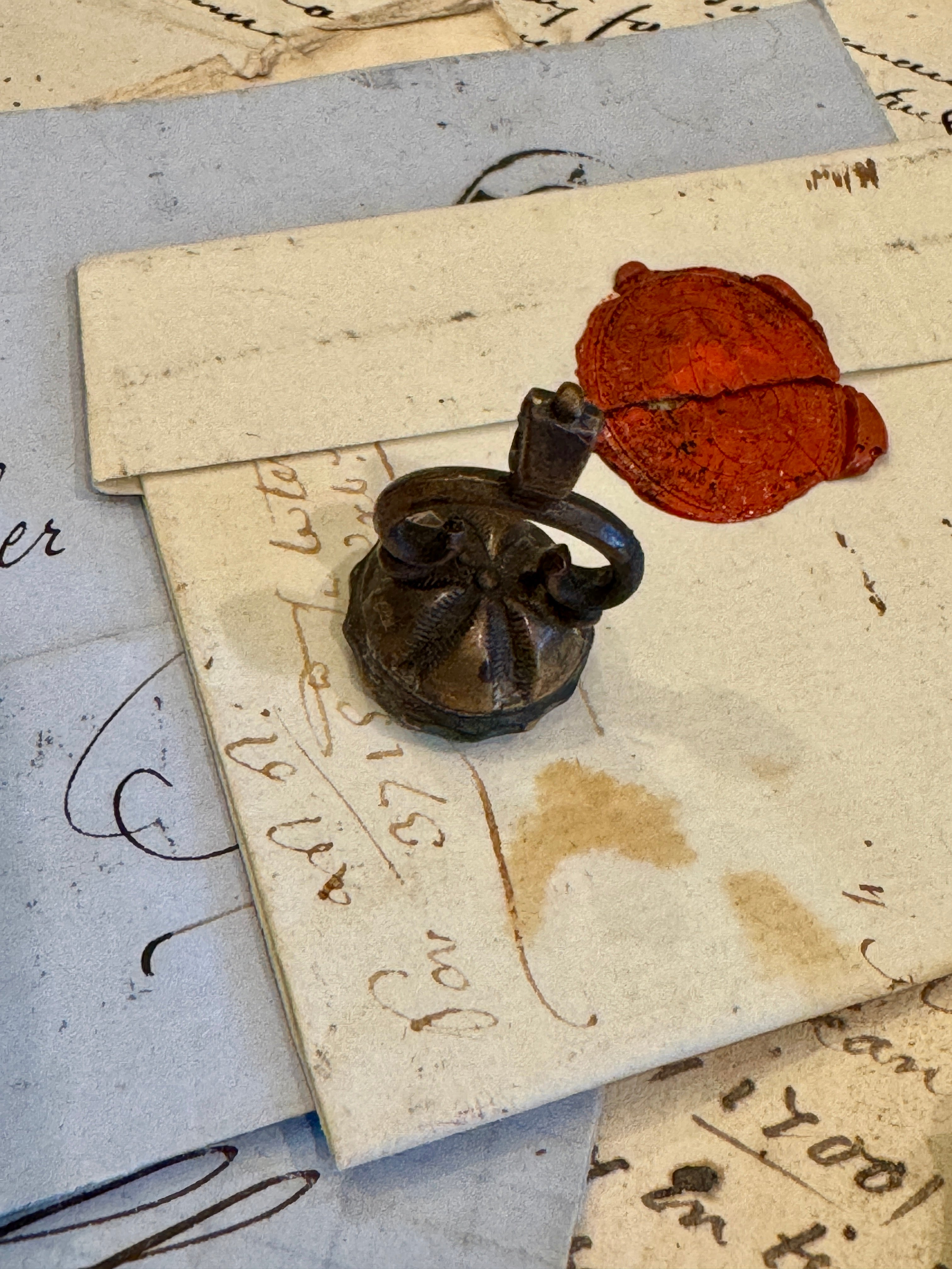 Antique Georgian Carved Intaglio Gentlemen with Walking Sticks