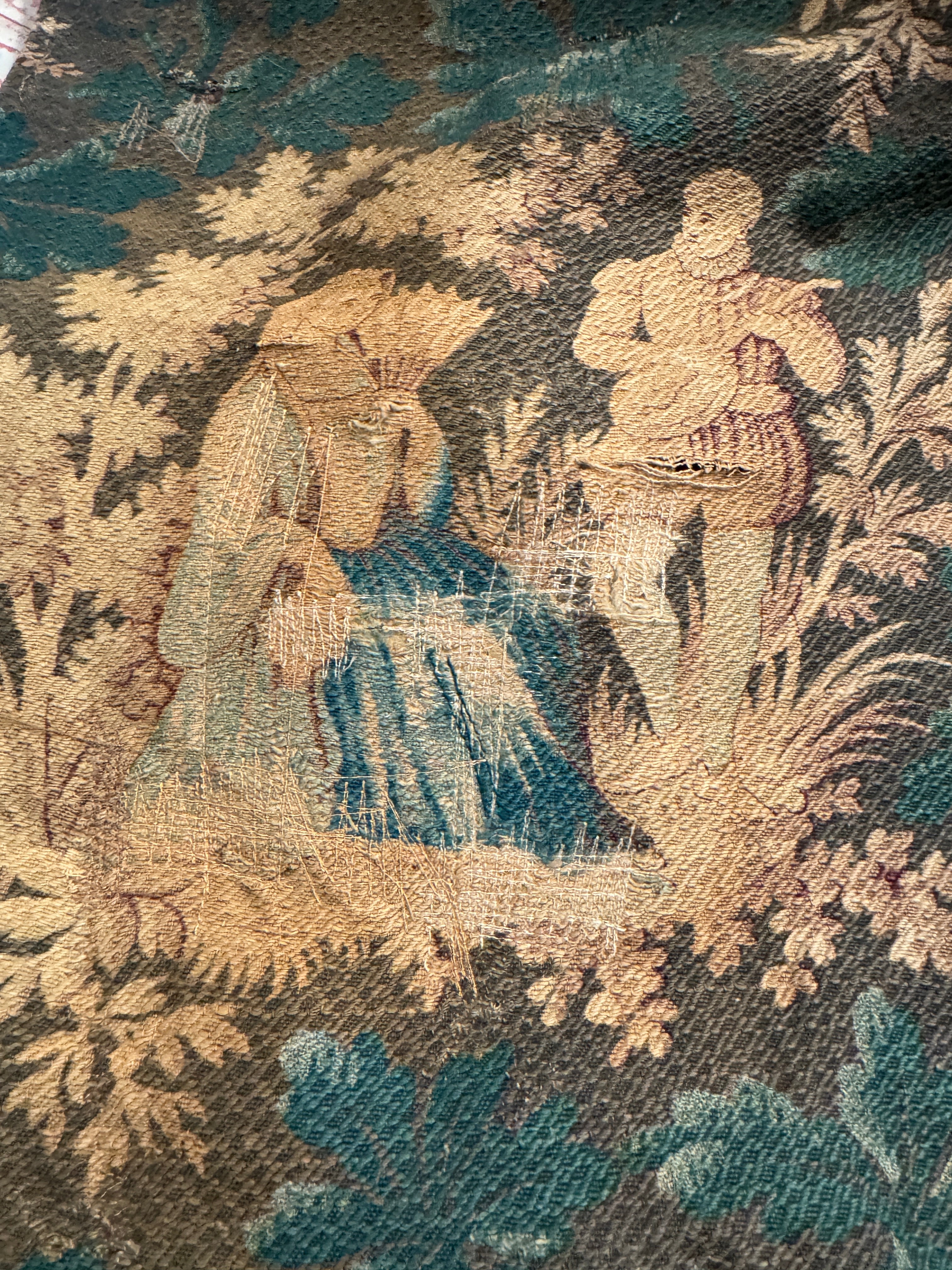 Antique 1800s French Woven Panel Panel  *