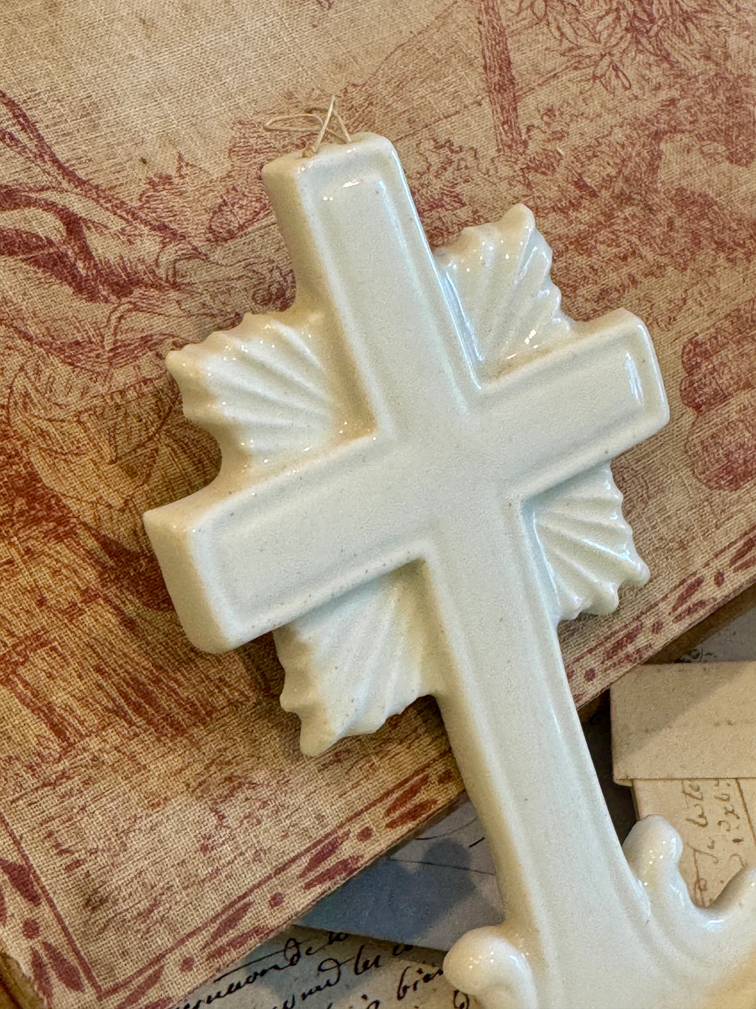 Antique French Bisque Angel Holy Water Font