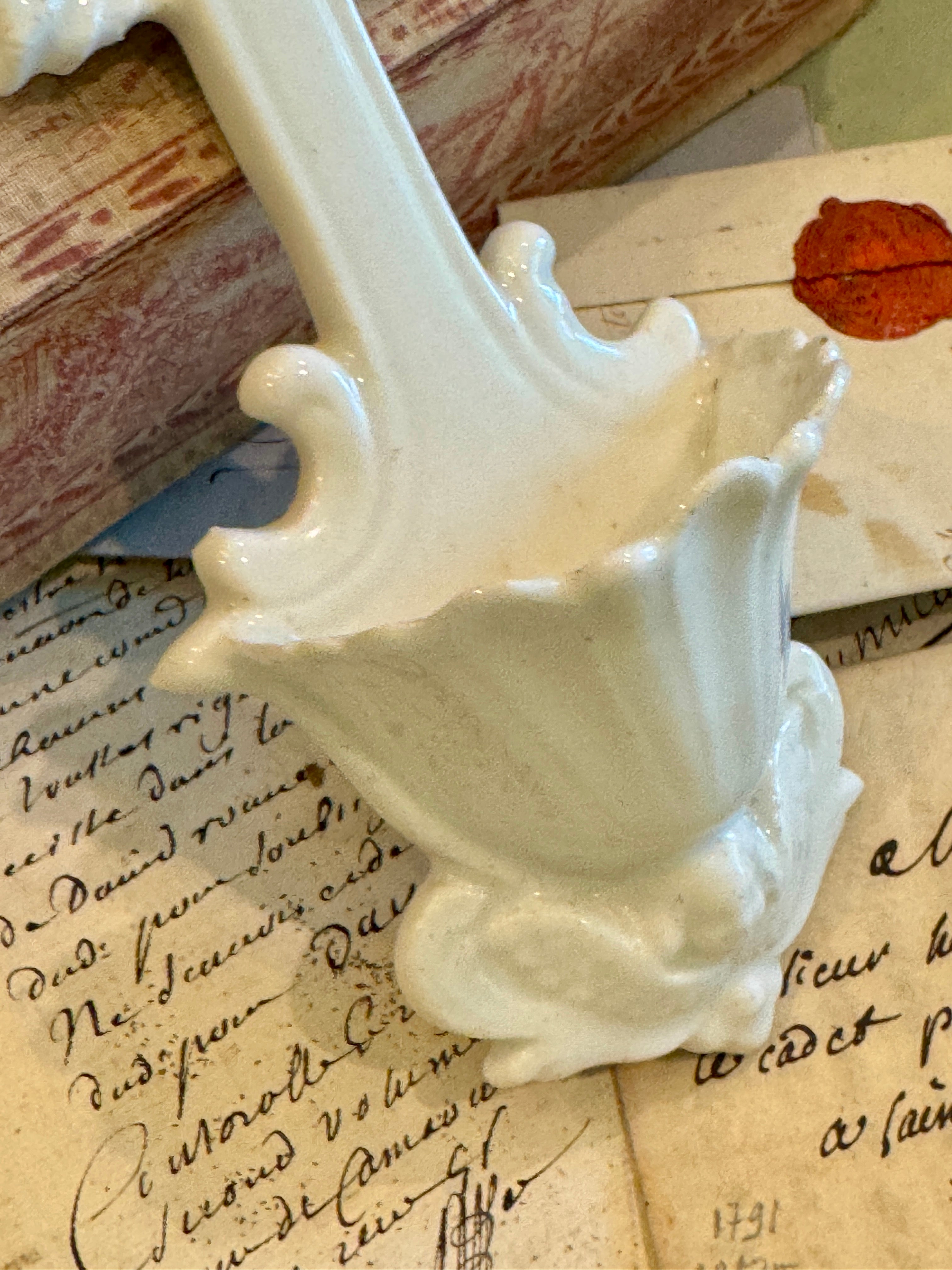 Antique French Bisque Angel Holy Water Font