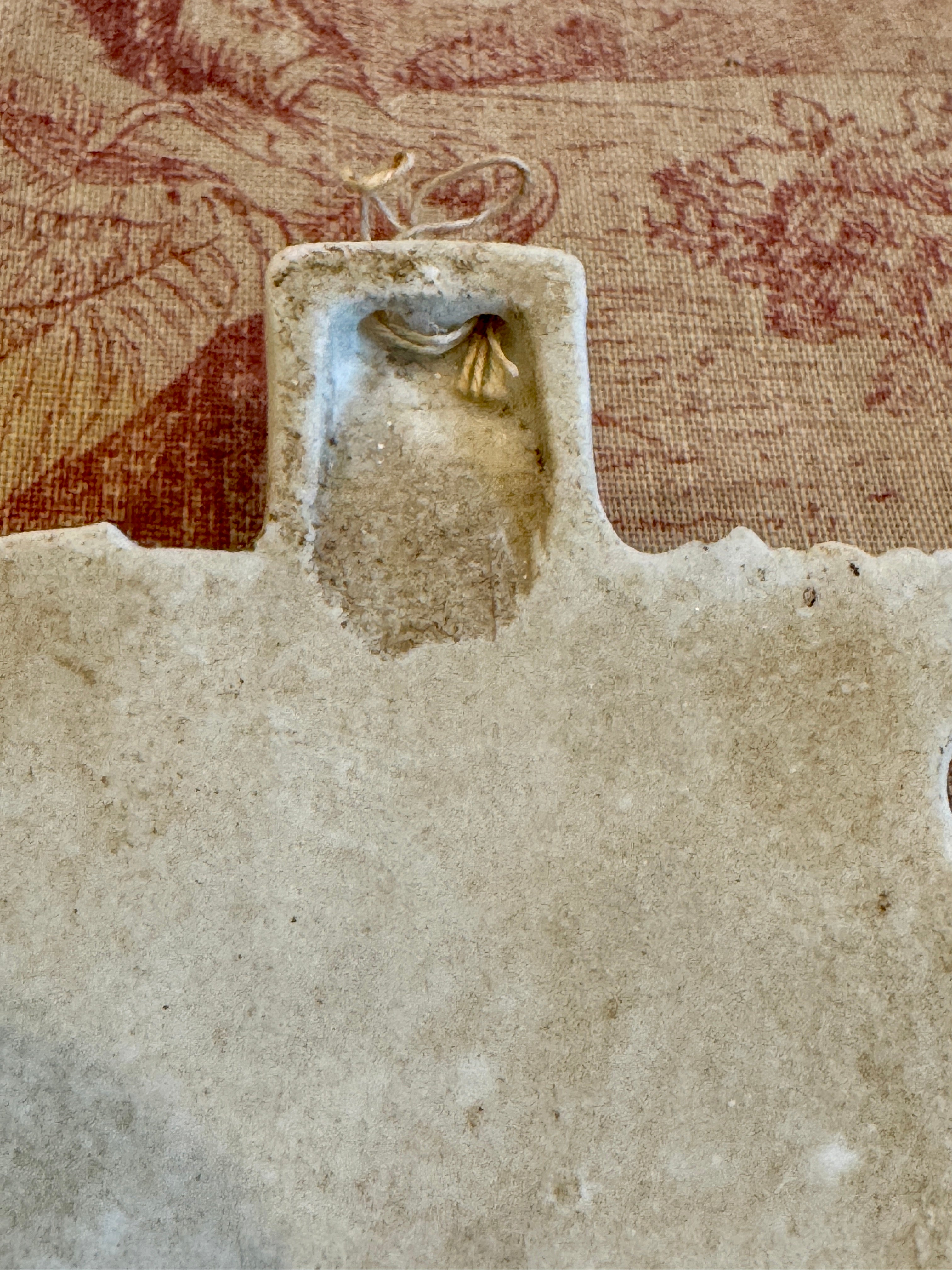 Antique French Bisque Angel Holy Water Font