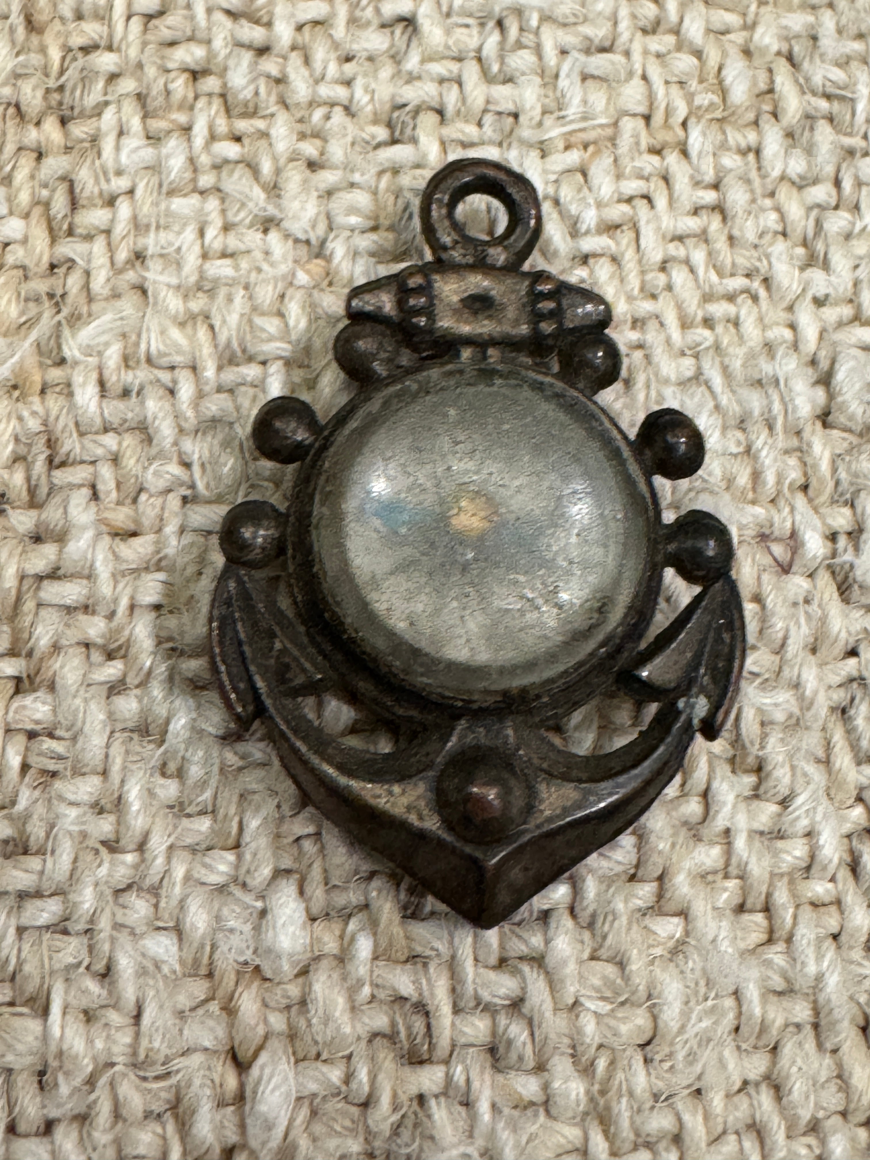 Antique French Anchor and Compass Pendant