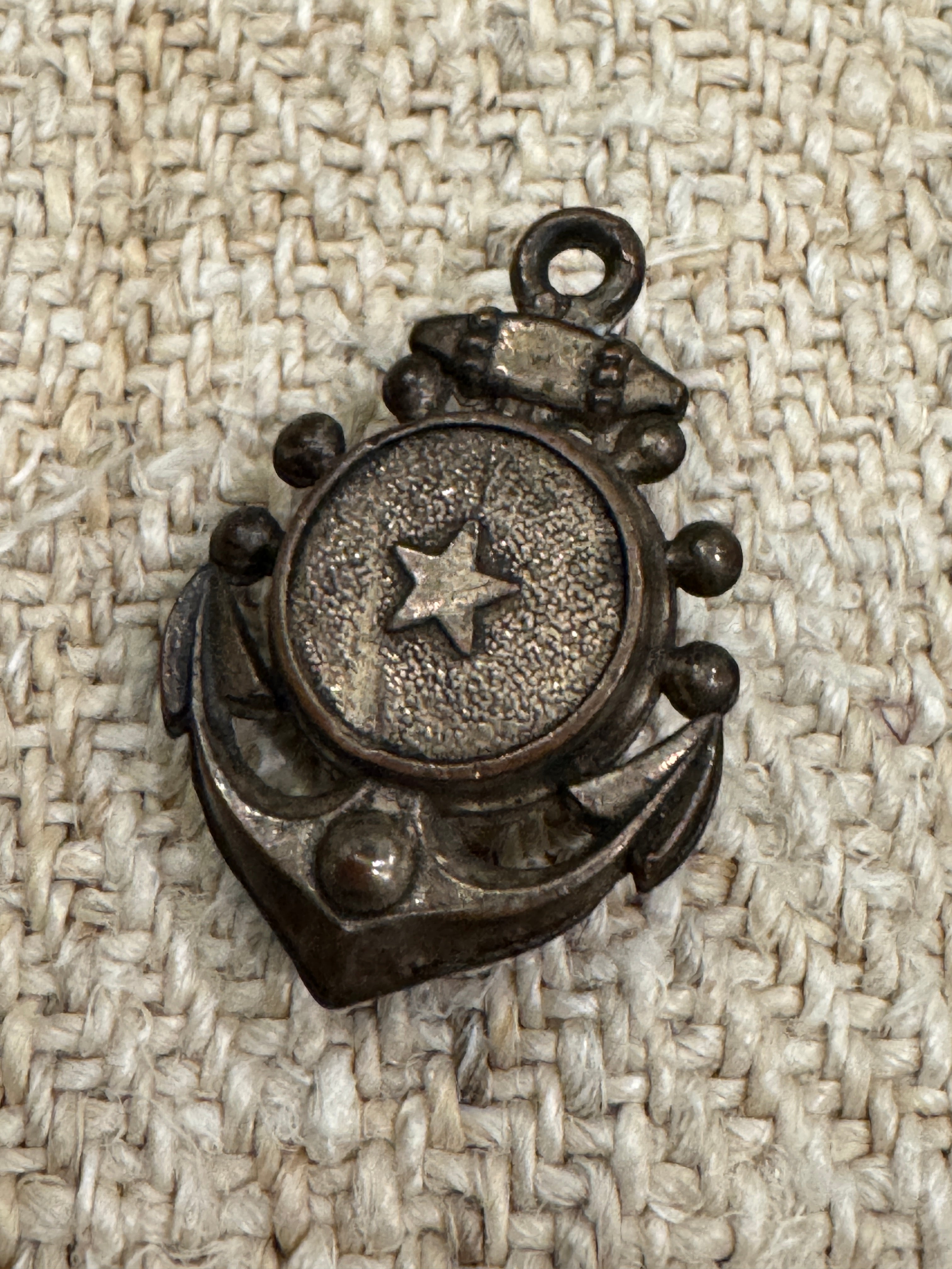 Antique French Anchor and Compass Pendant