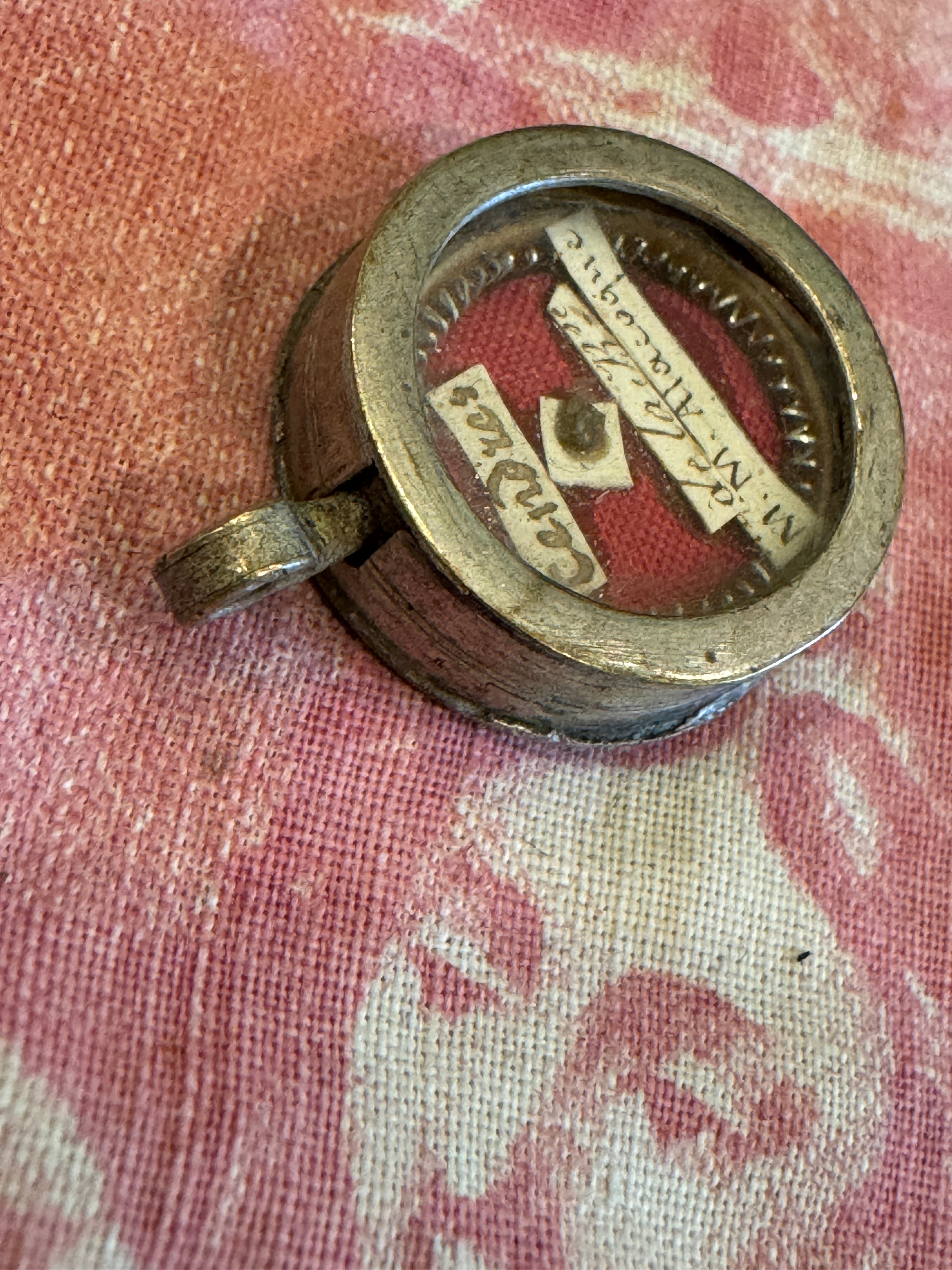 RESERVED - AMY Antique 1800s French Round Reliquary