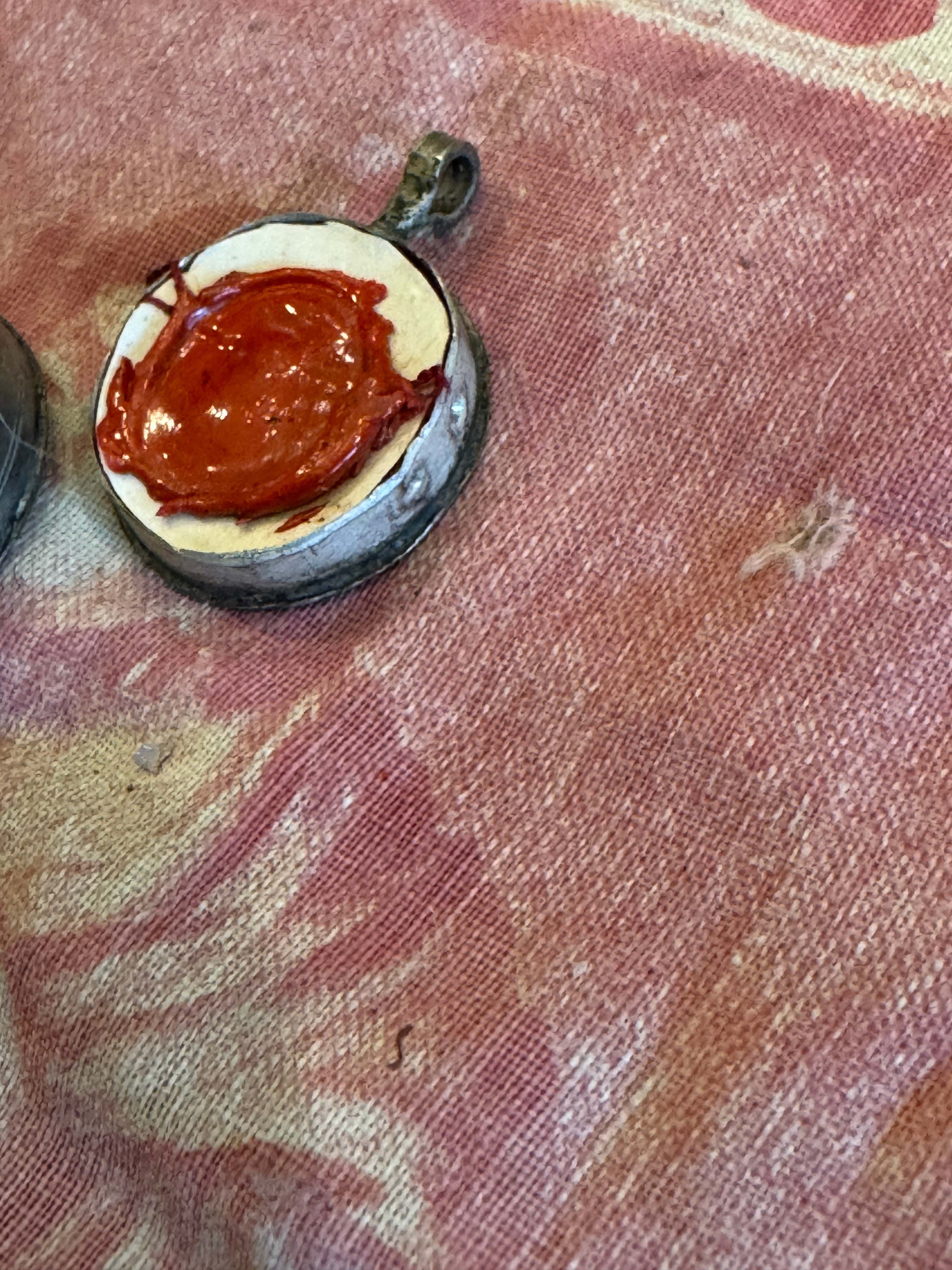 RESERVED - AMY Antique 1800s French Round Reliquary