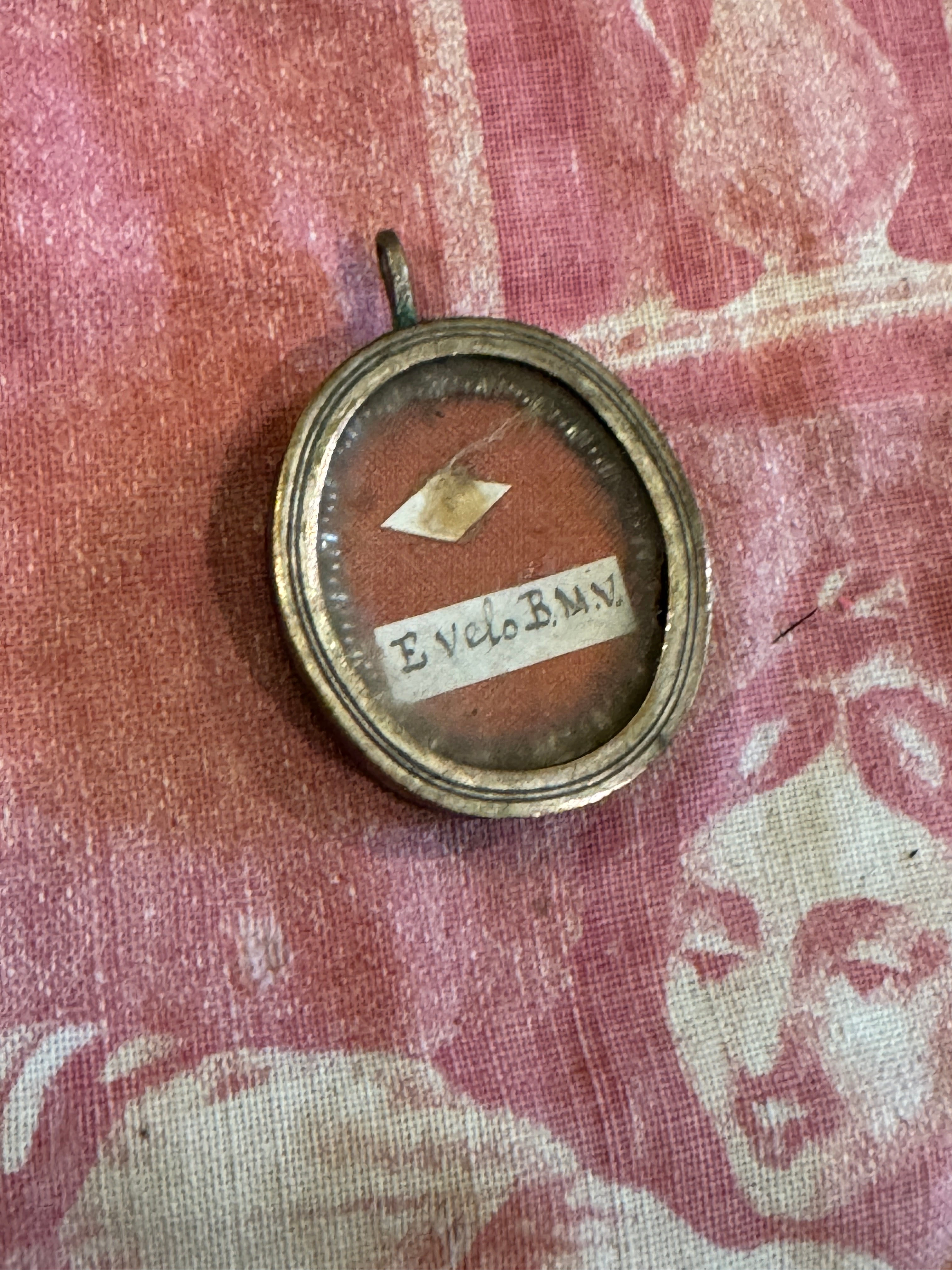 Antique 1800s French Oval Reliquary