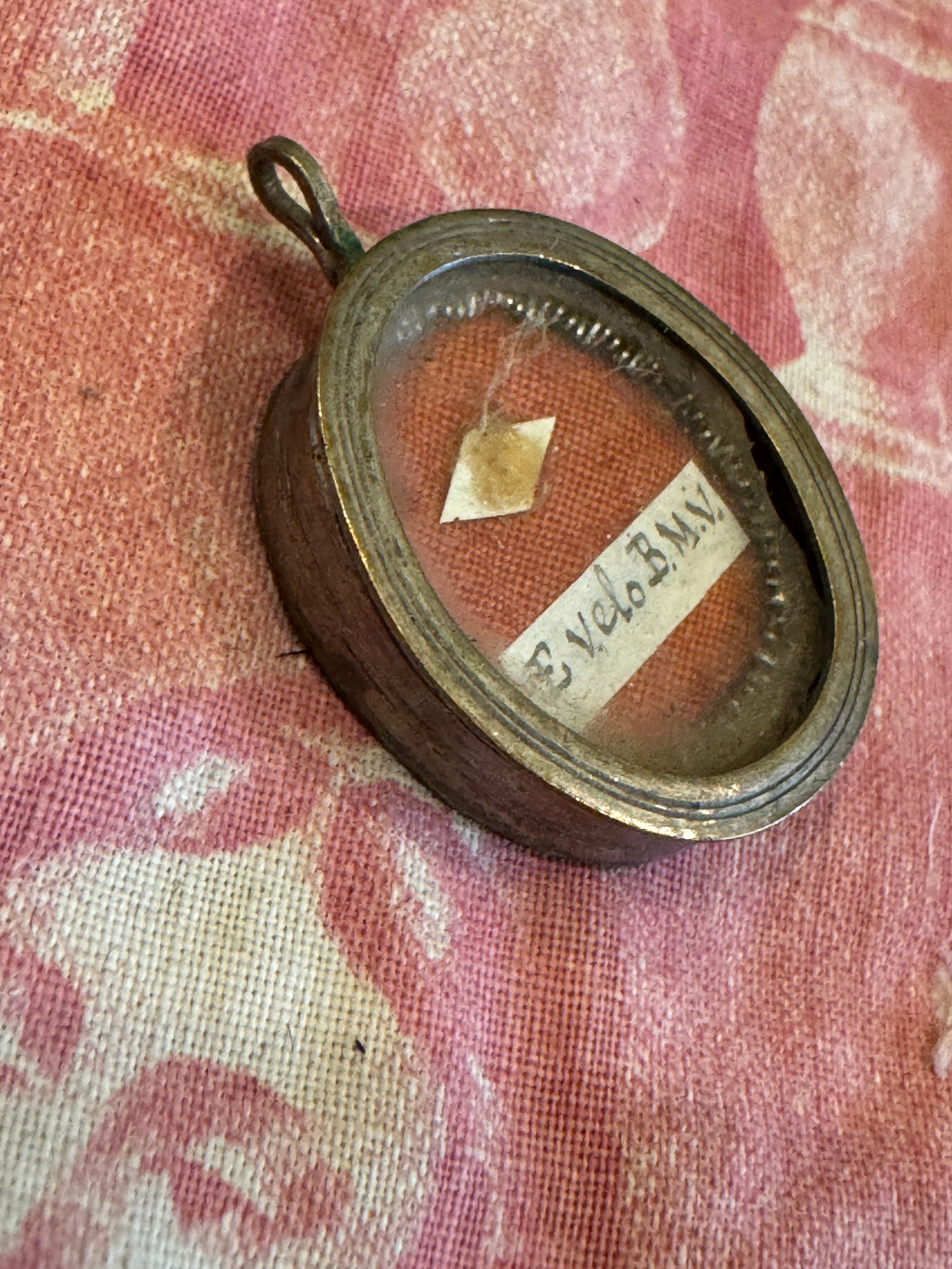 Antique 1800s French Oval Reliquary