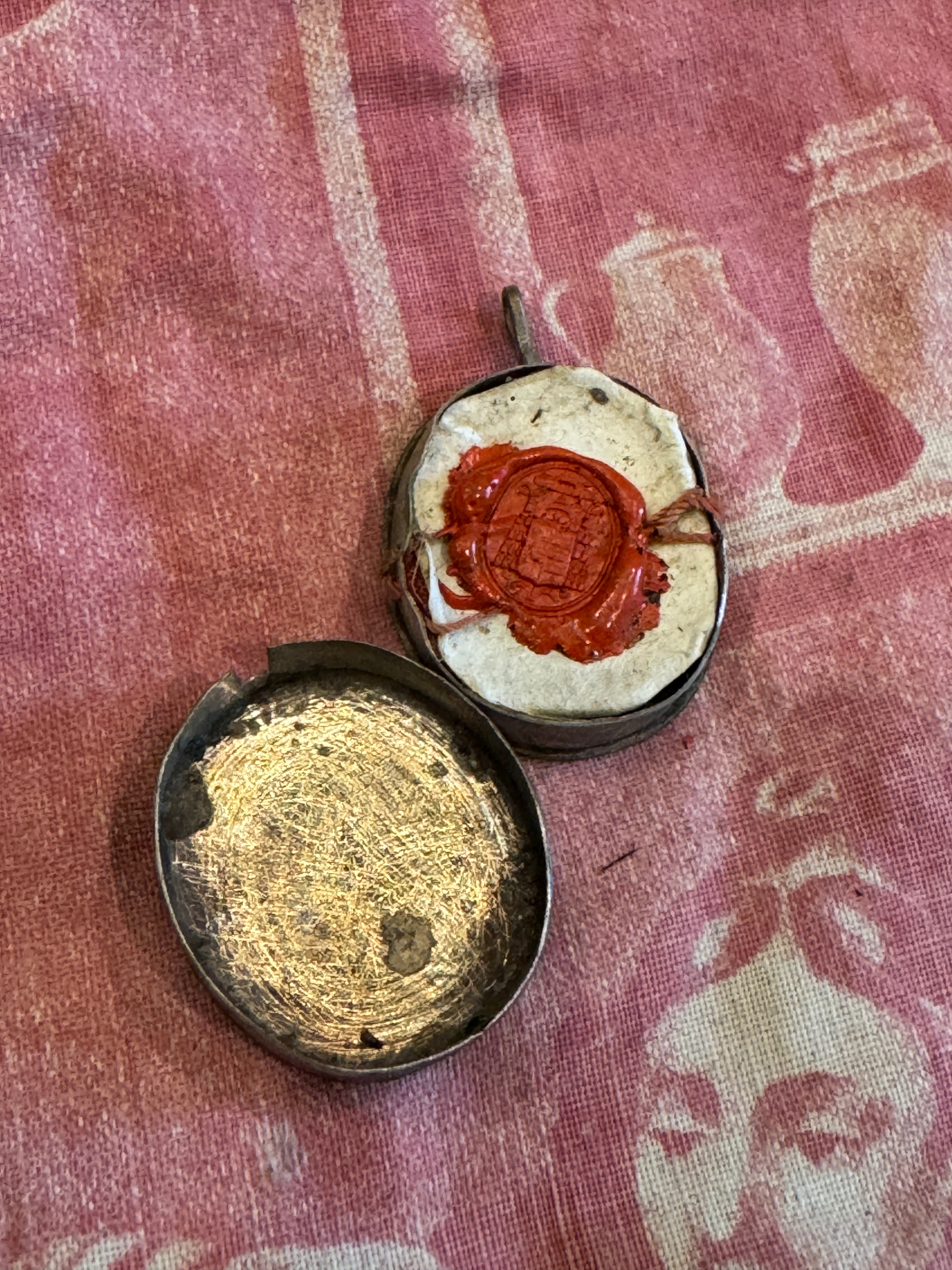 Antique 1800s French Oval Reliquary