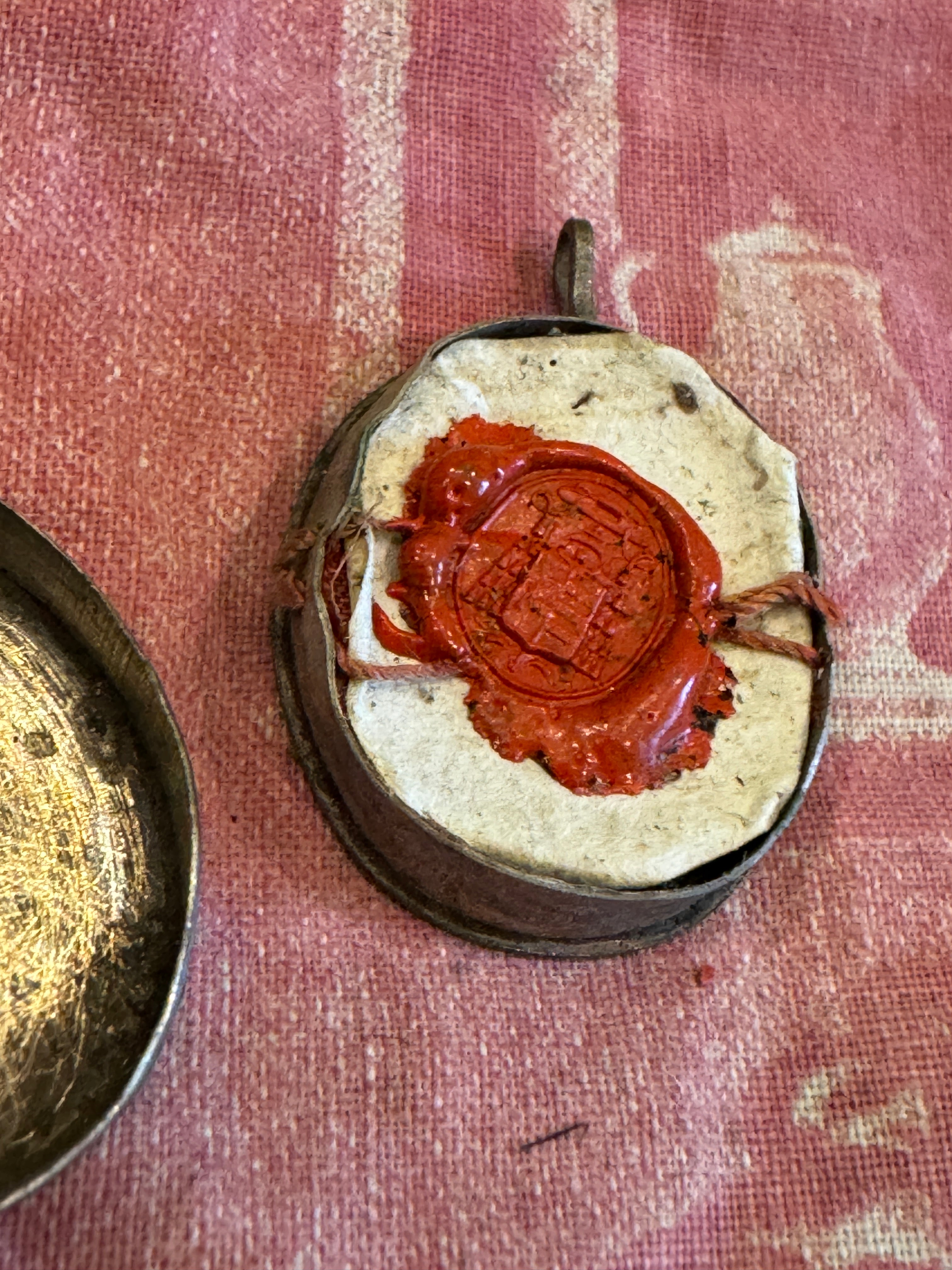 Antique 1800s French Oval Reliquary