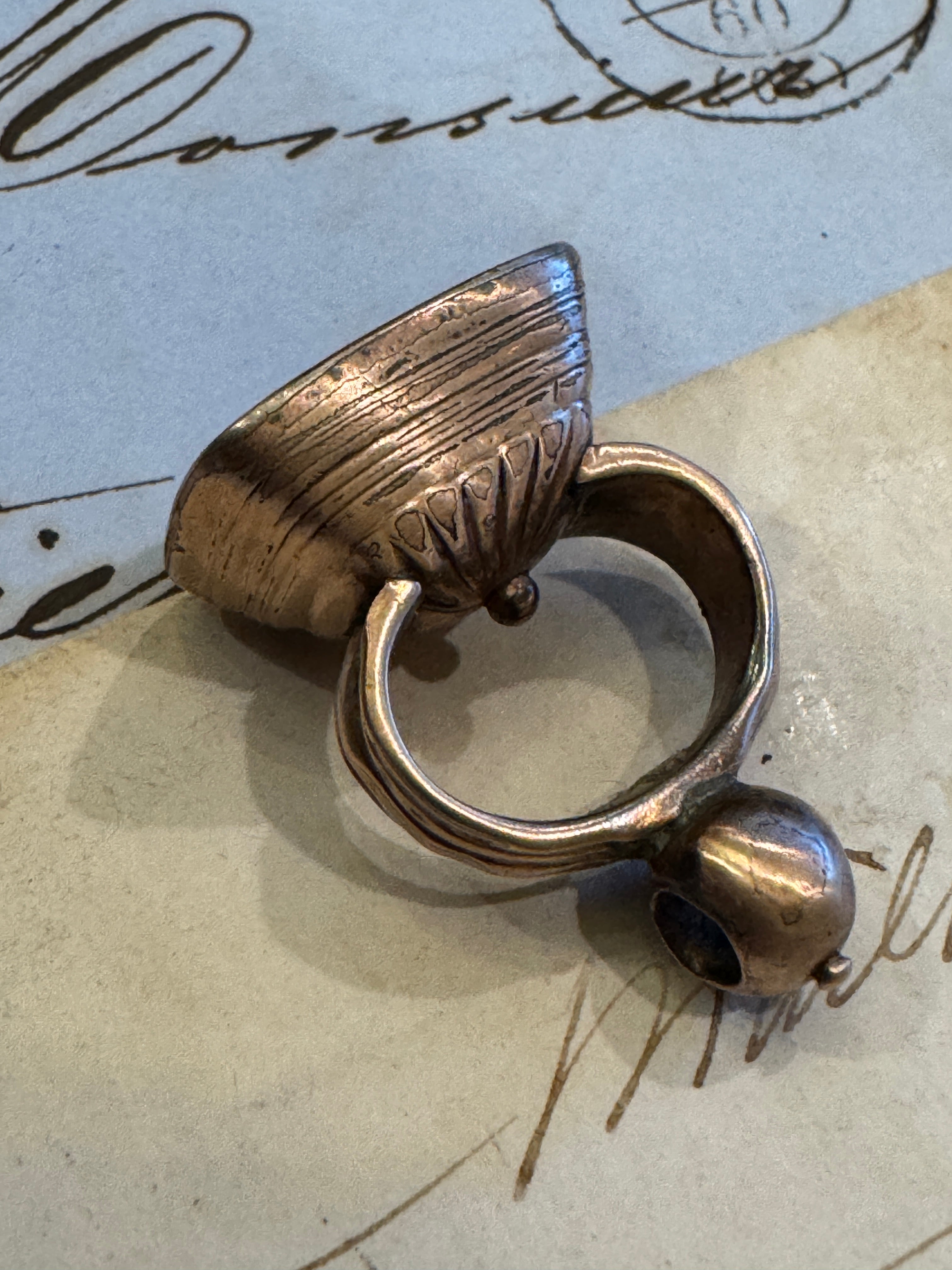 Antique Victorian Intaglio Rolled Gold Bloodstone Fob Seal Pendant