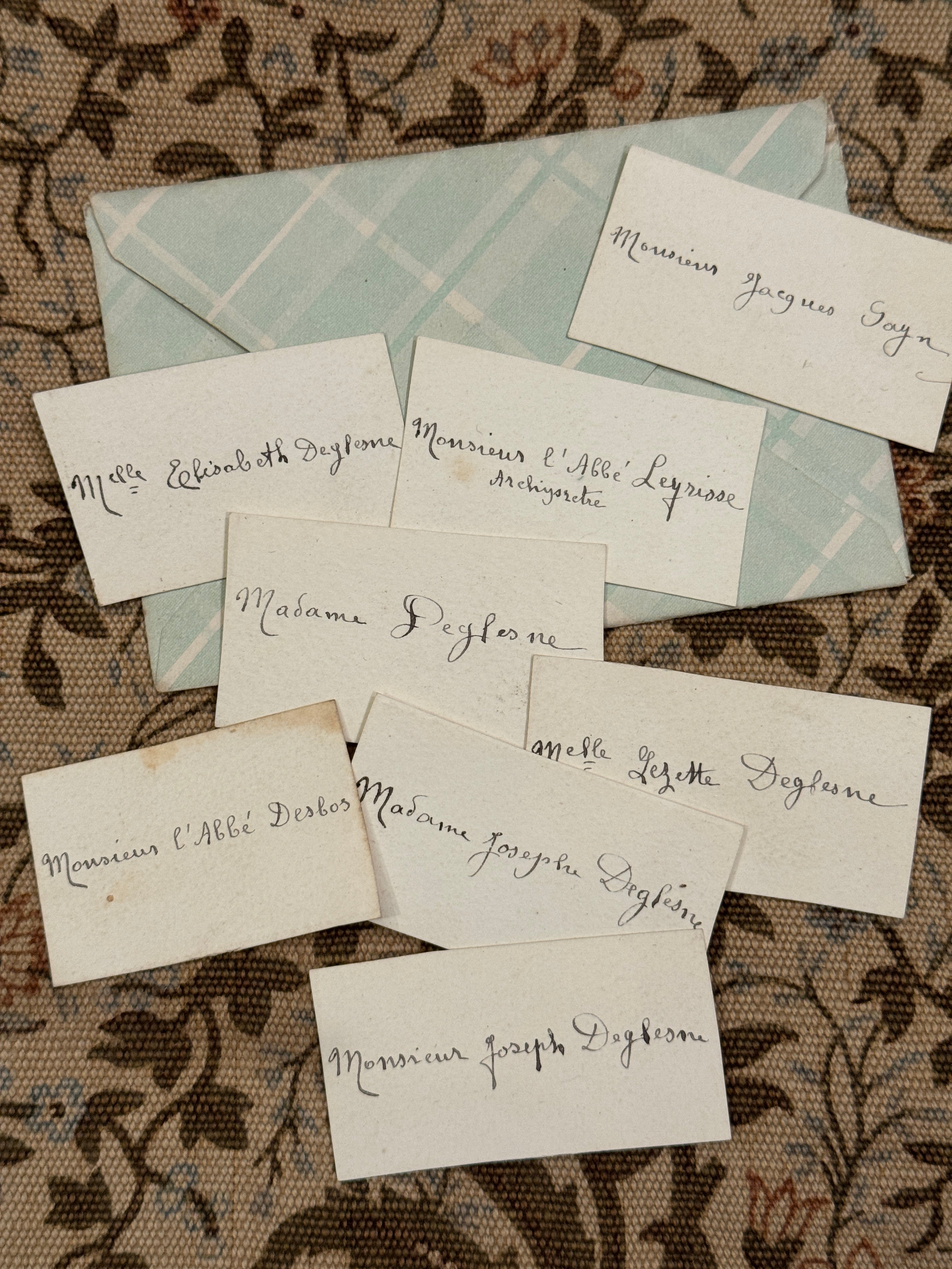 Antique French Envelope with Place Setting Names