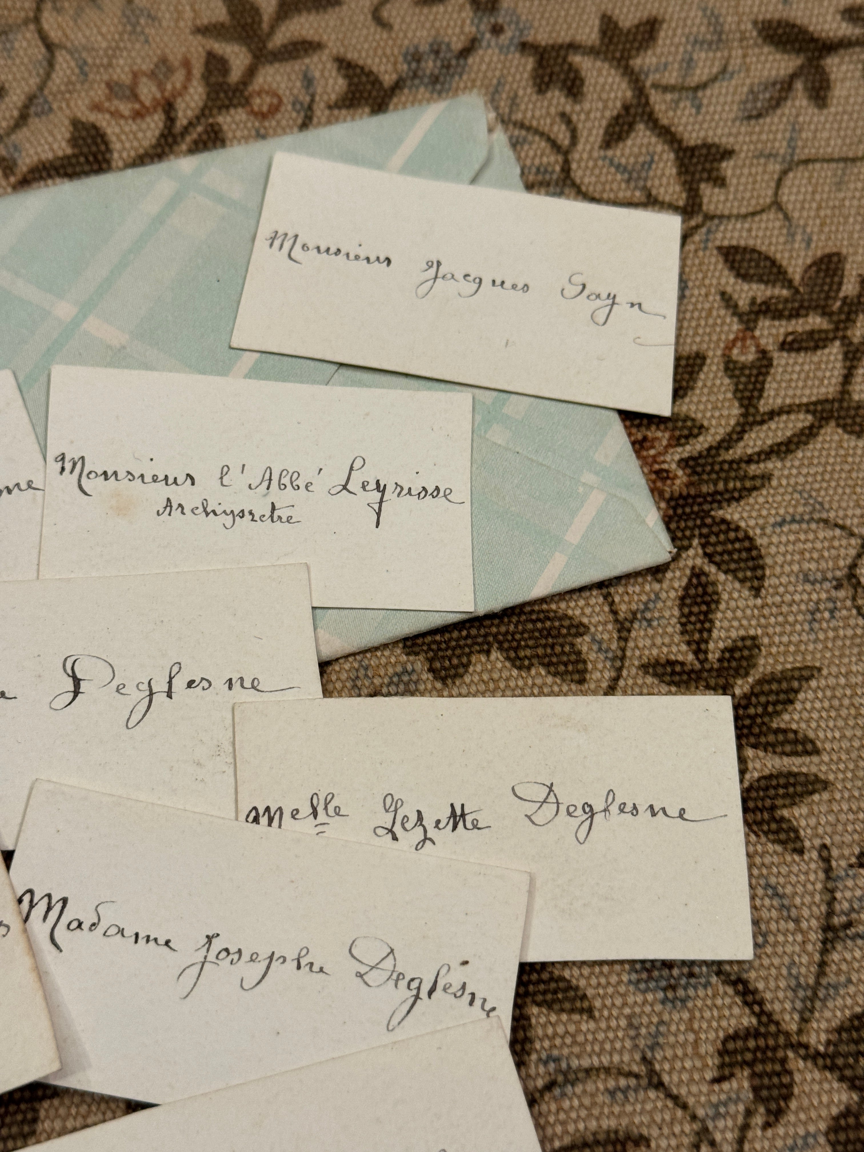 Antique French Envelope with Place Setting Names