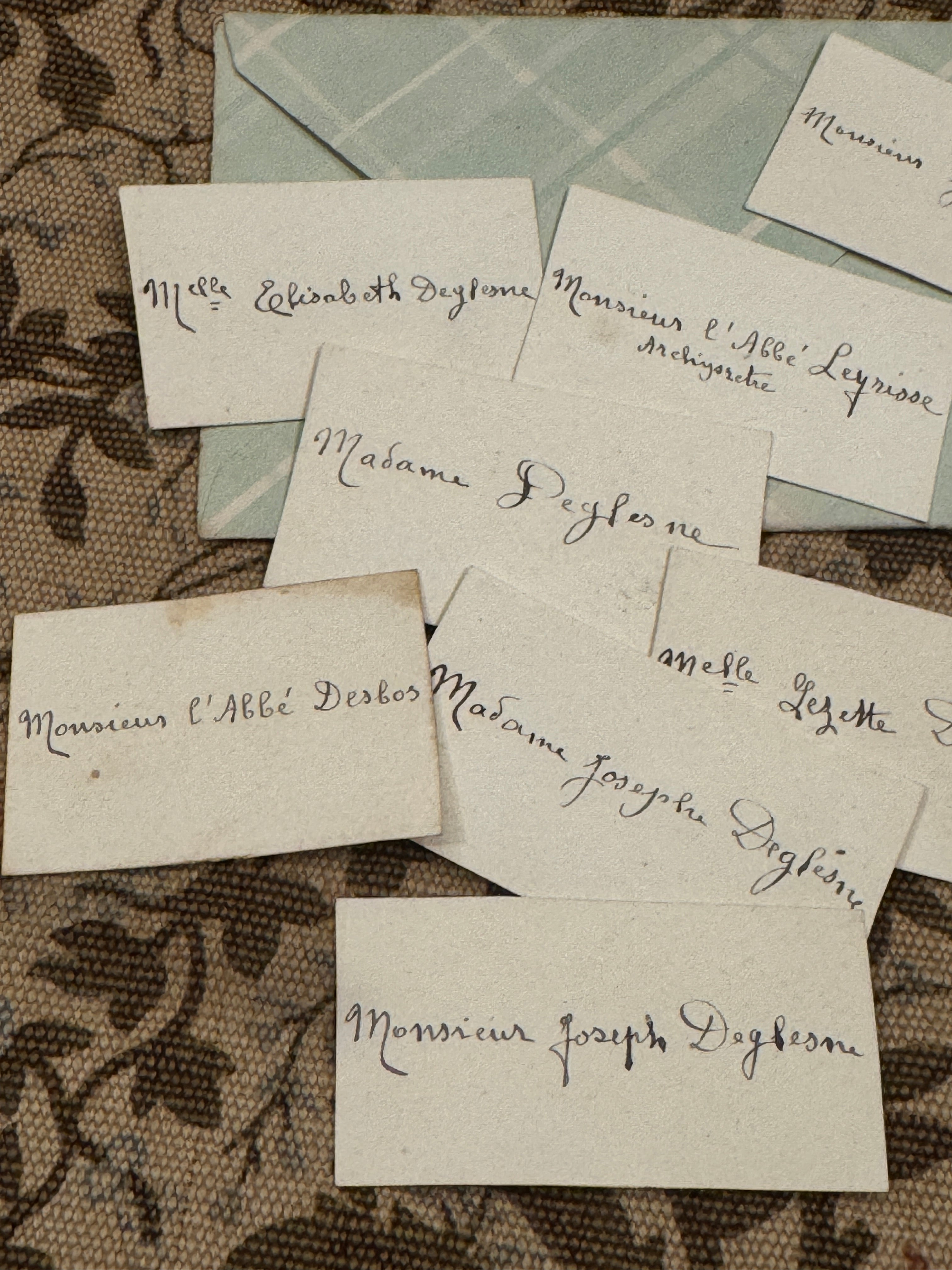 Antique French Envelope with Place Setting Names