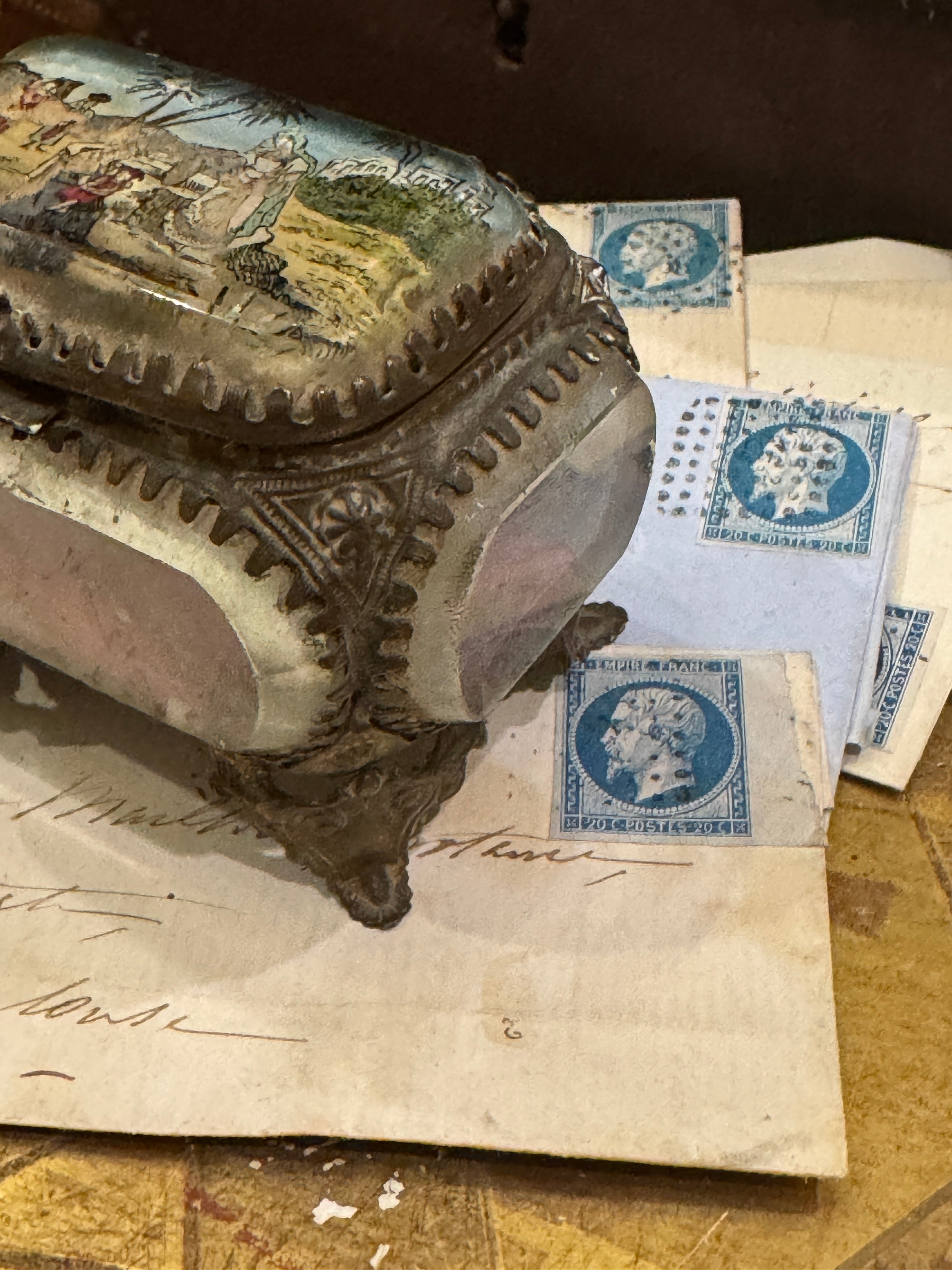 Antique French Beveled Jewelry Casket